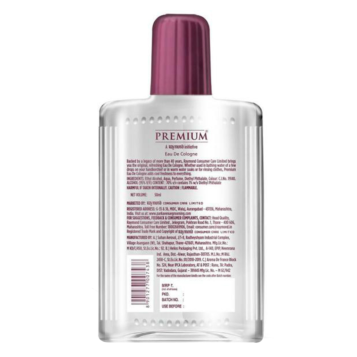 Premium Eau De Cologne, 50 ml, Pack of 1 Premium Eau De Cologne, 50 ml, Pack of 1