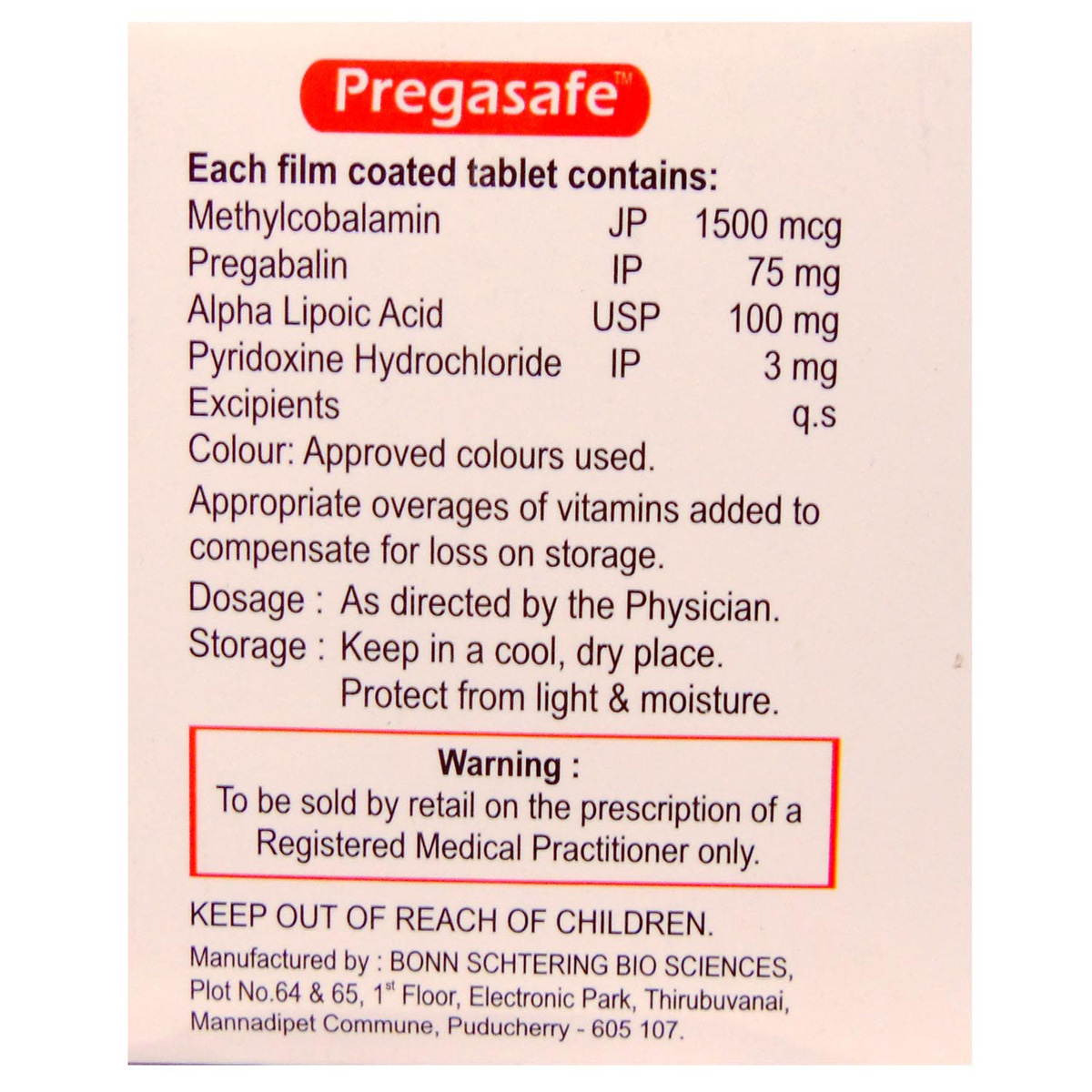 Pregasafe Tablet 10's, Pack of 10 Pregasafe Tablet 10's, Pack of 10