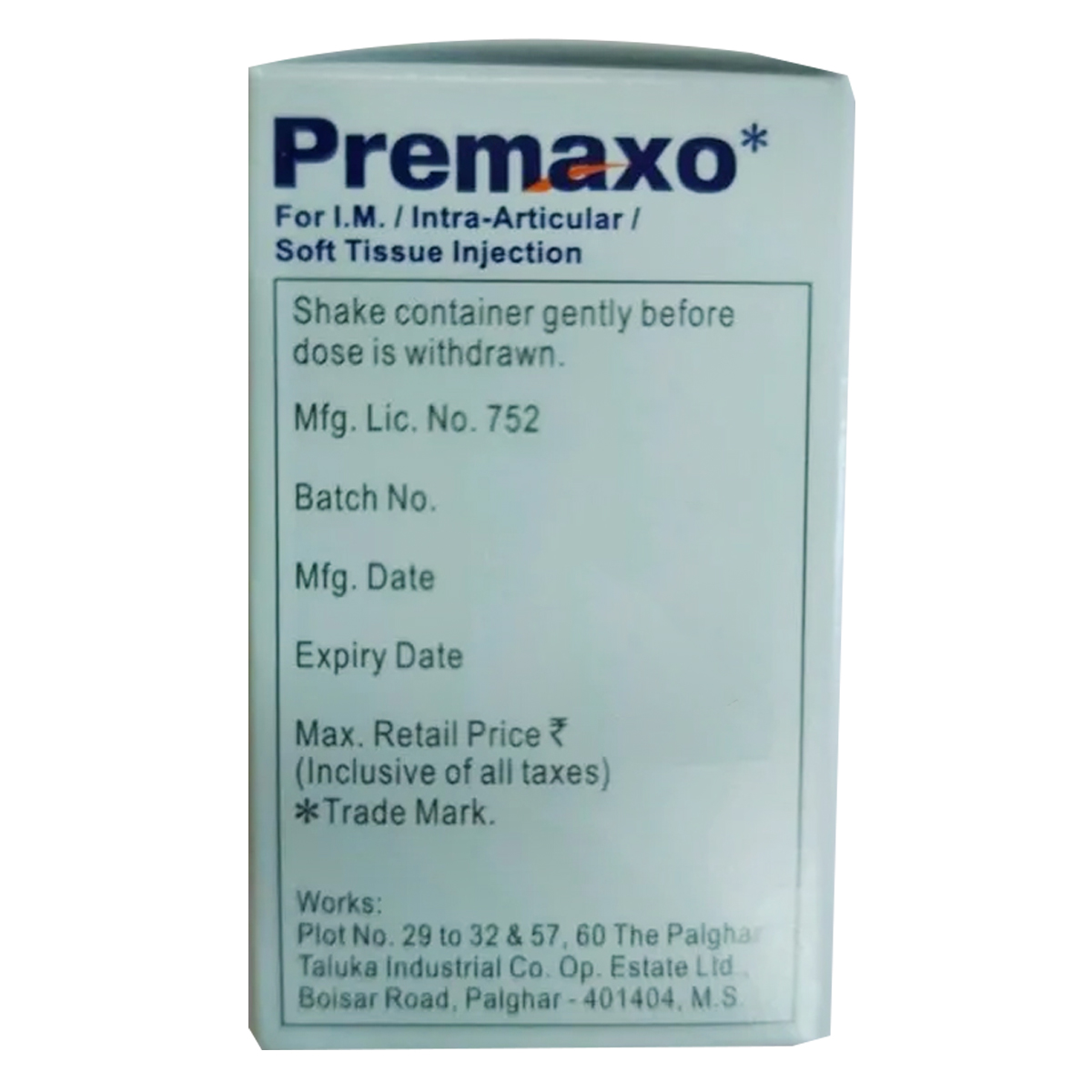 Premaxo 80 mg Injection 2 ml, Pack of 1 INJECTION Premaxo 80 mg Injection 2 ml, Pack of 1 INJECTION