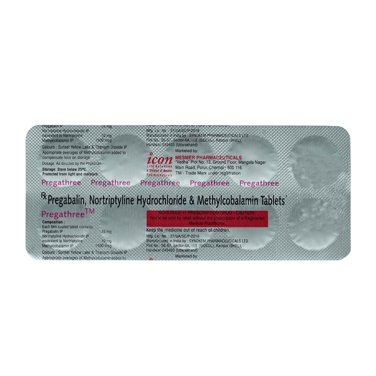 Pregathree Tablet 10's, Pack of 10 TABLETS Pregathree Tablet 10's, Pack of 10 TABLETS