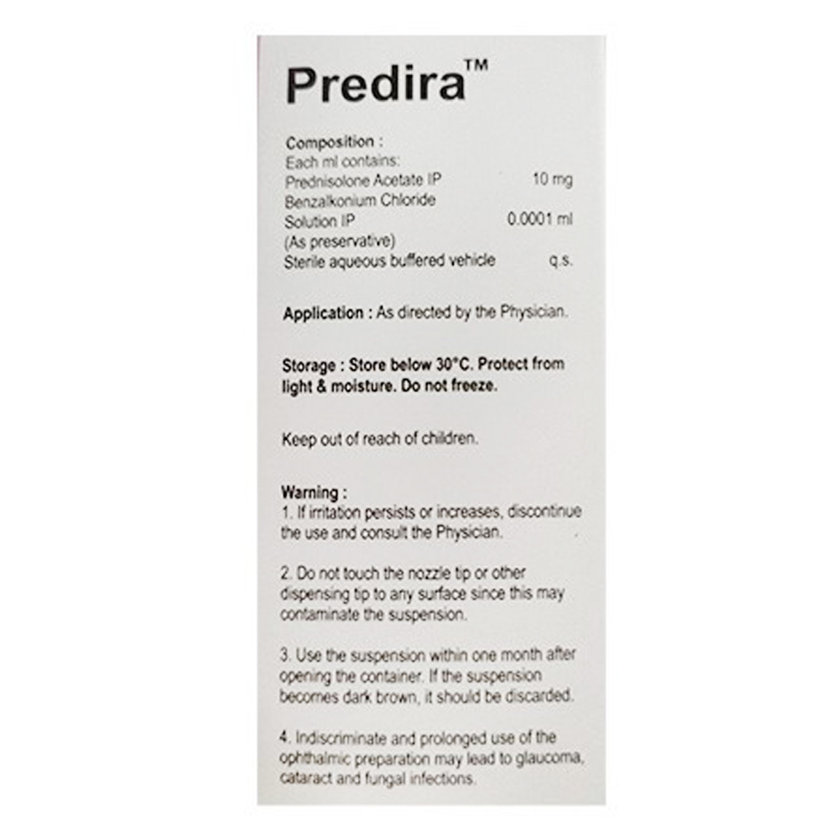Predira Eye Drops 10 ml, Pack of 1 EYE DROPS Predira Eye Drops 10 ml, Pack of 1 EYE DROPS