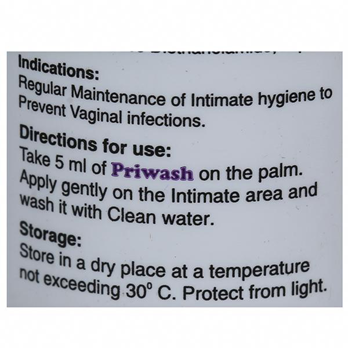 Priwash 100Ml Hygiene Wash, Pack of 1 Ointment Priwash 100Ml Hygiene Wash, Pack of 1 Ointment