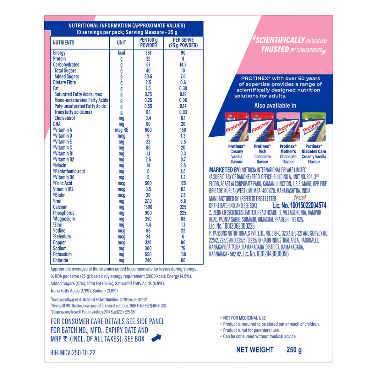 Protinex Mother's Creamy Vanilla Flavour Nutrition Powder, 250 gm, Pack of 1 Protinex Mother's Creamy Vanilla Flavour Nutrition Powder, 250 gm, Pack of 1