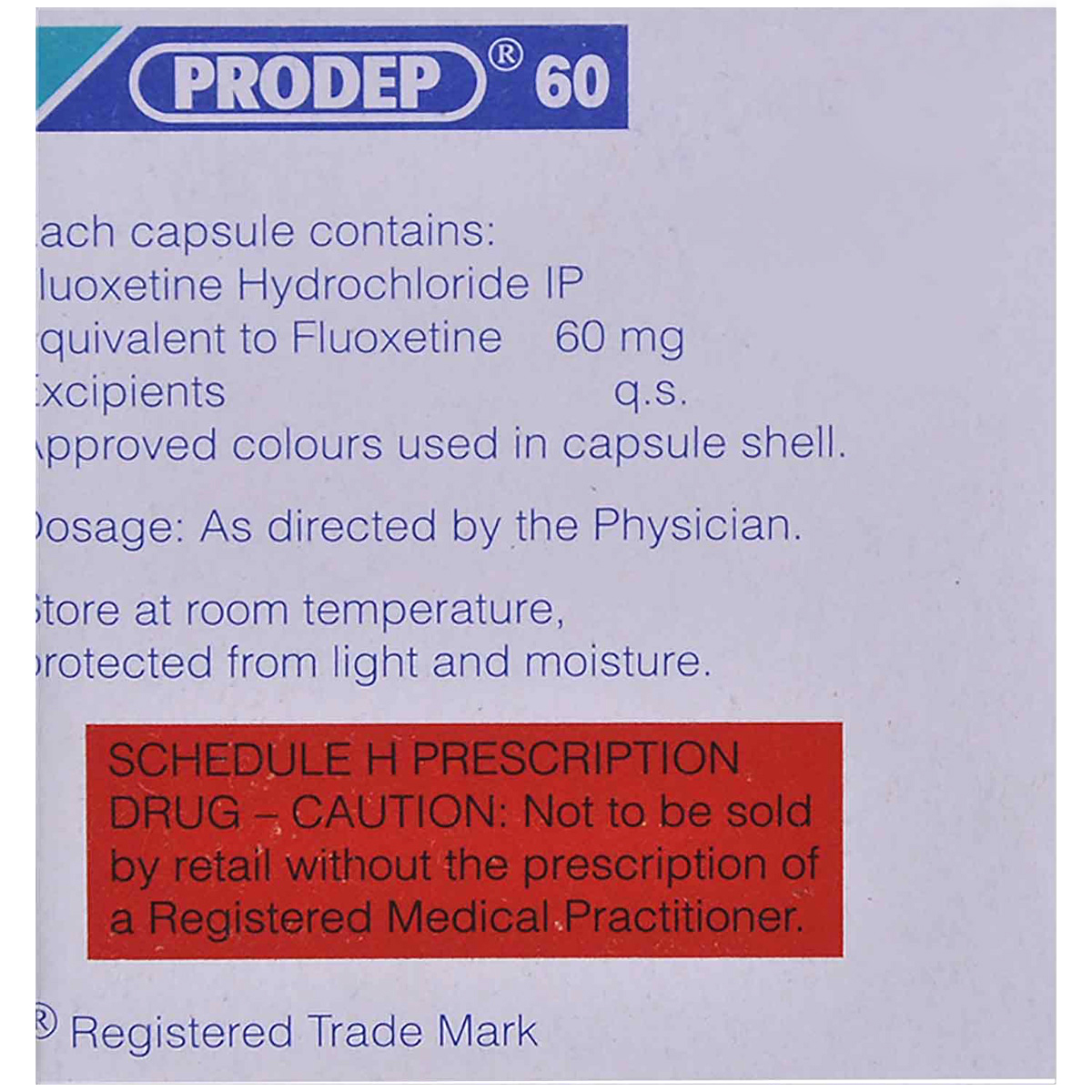 Prodep 60 Capsule 10's, Pack of 10 CAPSULES Prodep 60 Capsule 10's, Pack of 10 CAPSULES