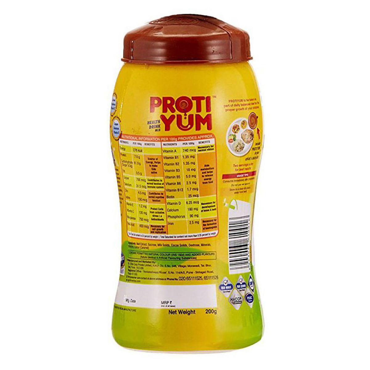 Proti Yum Chocolate Flavour Powder, 200 gm, Pack of 1 Proti Yum Chocolate Flavour Powder, 200 gm, Pack of 1