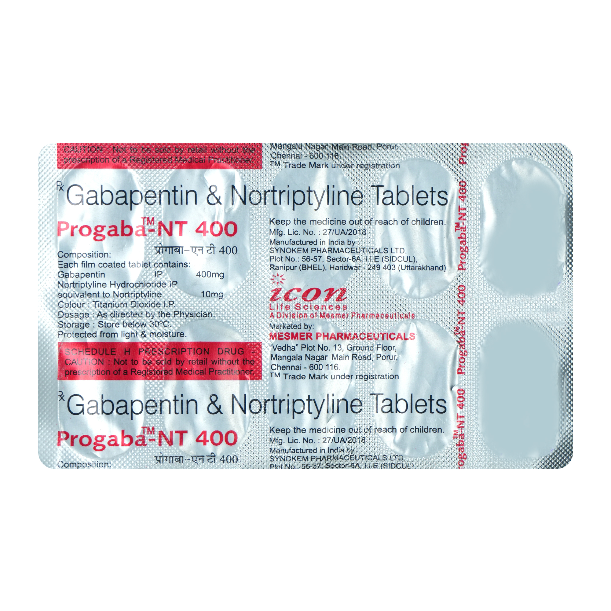 Progaba-Nt 400Mg Tablet 10'S, Pack of 10 TABLETS Progaba-Nt 400Mg Tablet 10'S, Pack of 10 TABLETS