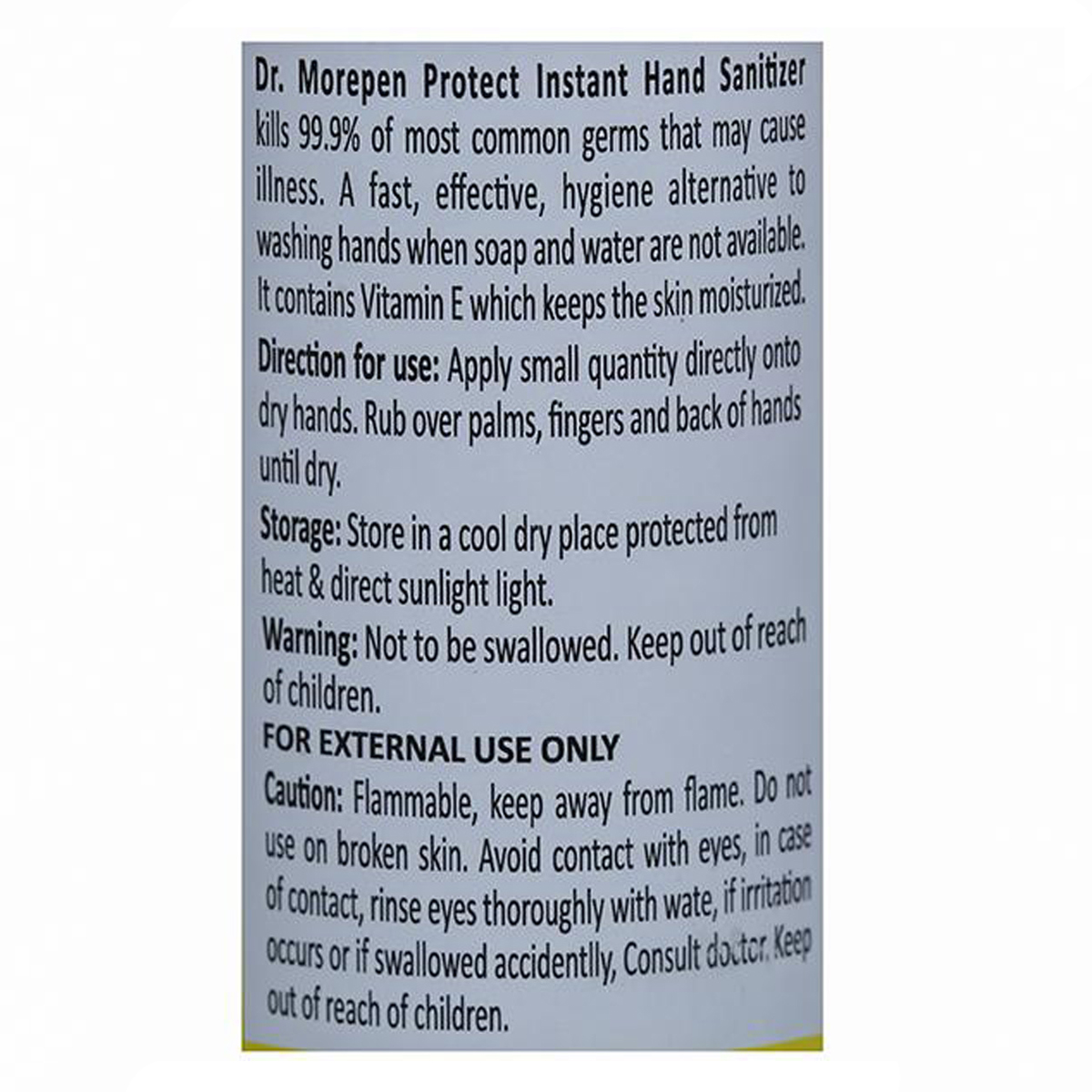 Dr. Morepen Protect Instant Hand Sanitizer 100 ml | Kills 99.9% Germs | Keep Hands Moisturised | With Lemon Fragrance, Pack of 1 Dr. Morepen Protect Instant Hand Sanitizer 100 ml | Kills 99.9% Germs | Keep Hands Moisturised | With Lemon Fragrance, Pack of 1