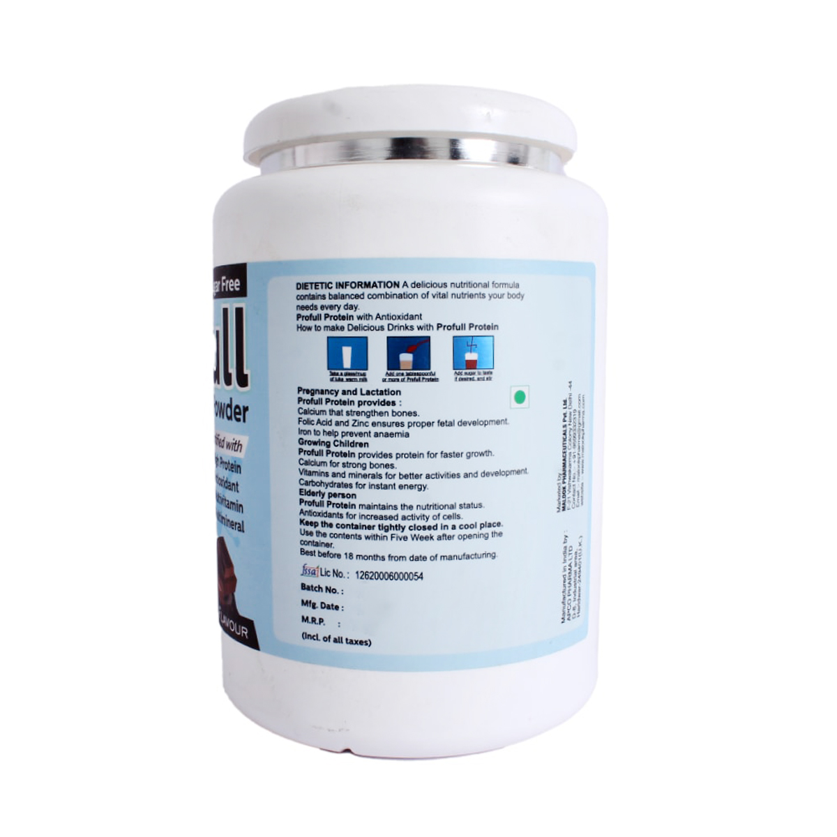 Profull Sugar Free Swiss Chocolate Powder 500 gm, Pack of 1 Profull Sugar Free Swiss Chocolate Powder 500 gm, Pack of 1