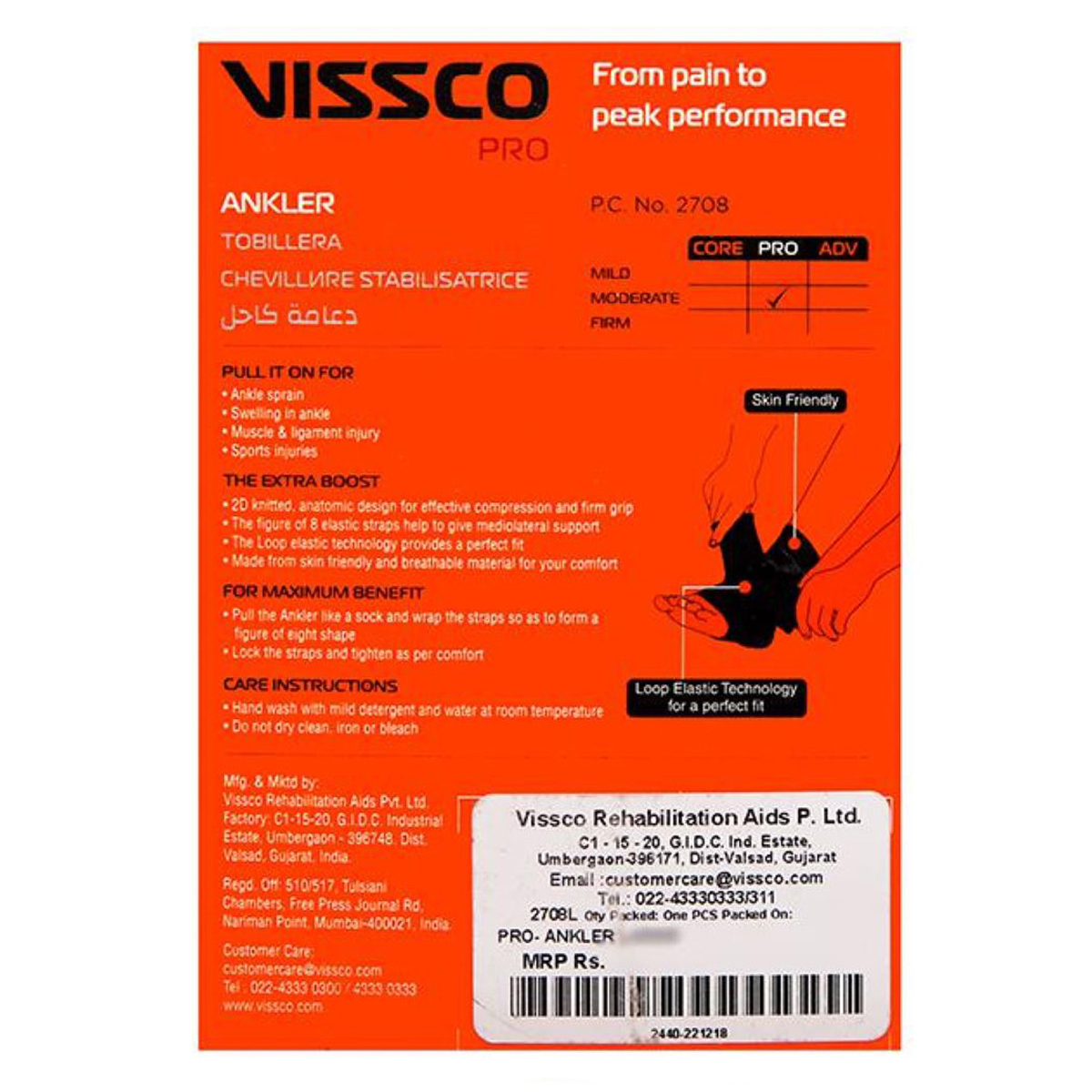 Vissco Pro Ankler Grey Large 2708, 1 Pair, Pack of 1 Vissco Pro Ankler Grey Large 2708, 1 Pair, Pack of 1