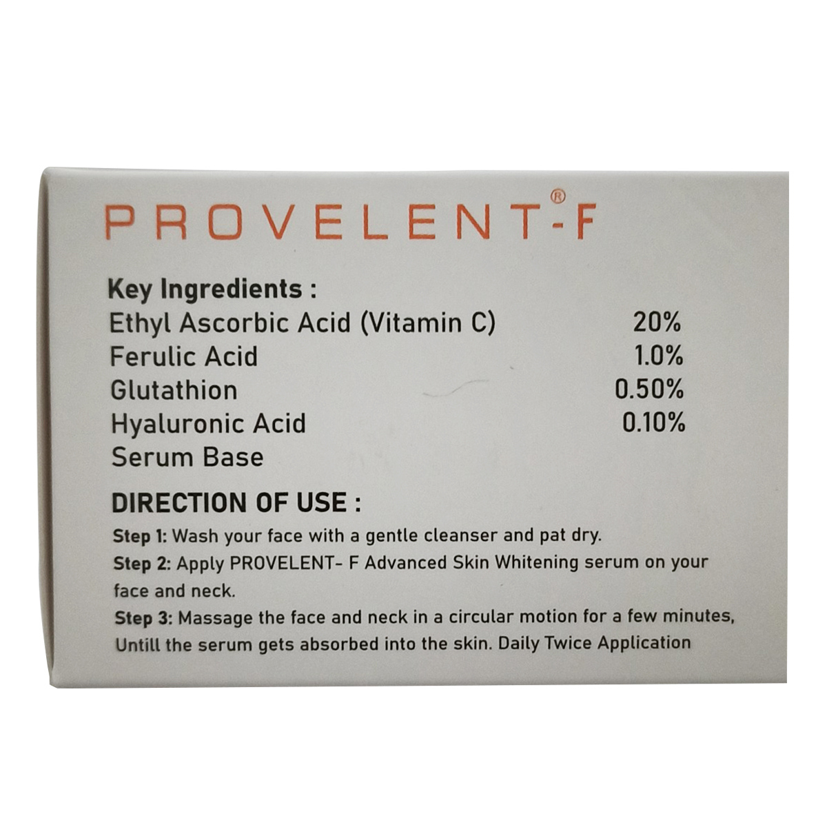 Provelent-F Vitamin C-Serum 15 gm, Pack of 1 Provelent-F Vitamin C-Serum 15 gm, Pack of 1