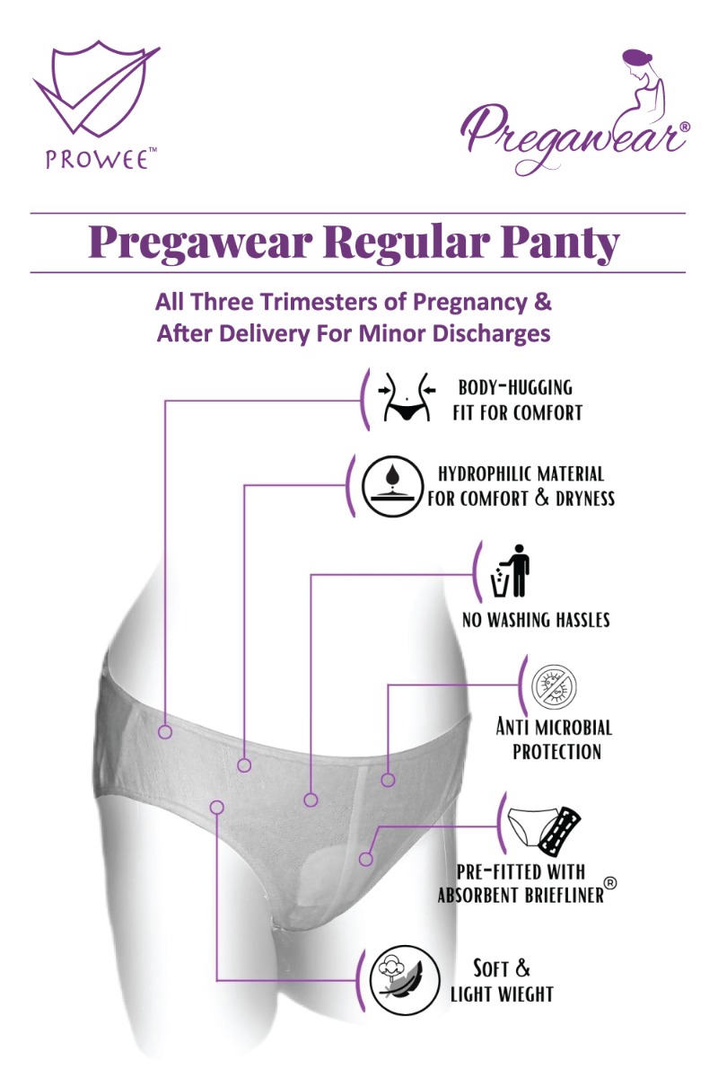Prowee Pregawear Pre & Post Partum Minor Discharge Panty XL, 5 Count, Pack of 1 Prowee Pregawear Pre & Post Partum Minor Discharge Panty XL, 5 Count, Pack of 1