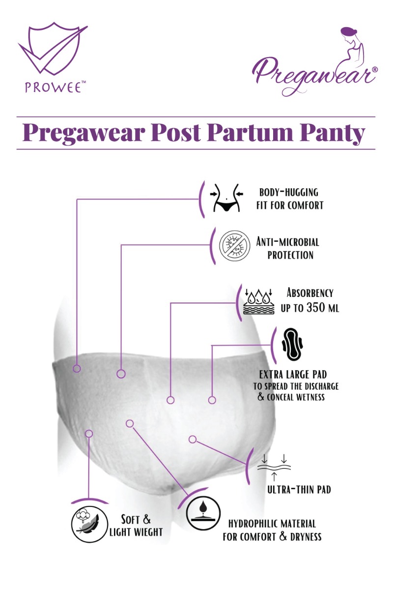 Prowee Pregawear Heavy Discharge After Delivery Panty XXL, 5 Count, Pack of 1 Prowee Pregawear Heavy Discharge After Delivery Panty XXL, 5 Count, Pack of 1