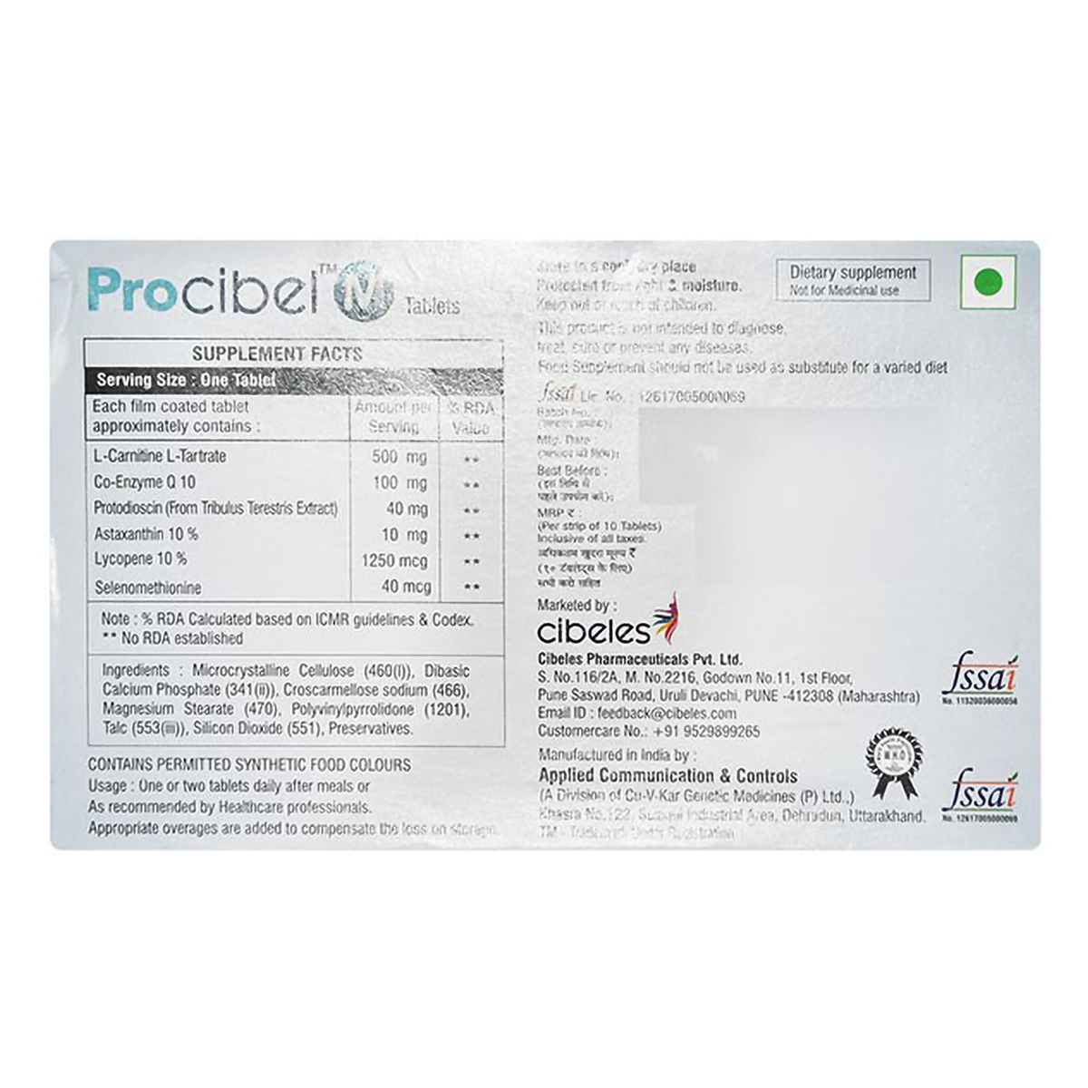 Procibel M Tablet 10's, Pack of 10 TABLETS Procibel M Tablet 10's, Pack of 10 TABLETS