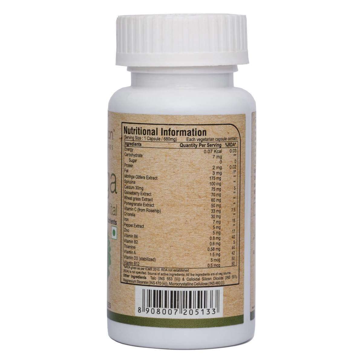 Pure Nutrition Moringa Vital 680 mg, 60 Capsules, Pack of 1 Pure Nutrition Moringa Vital 680 mg, 60 Capsules, Pack of 1