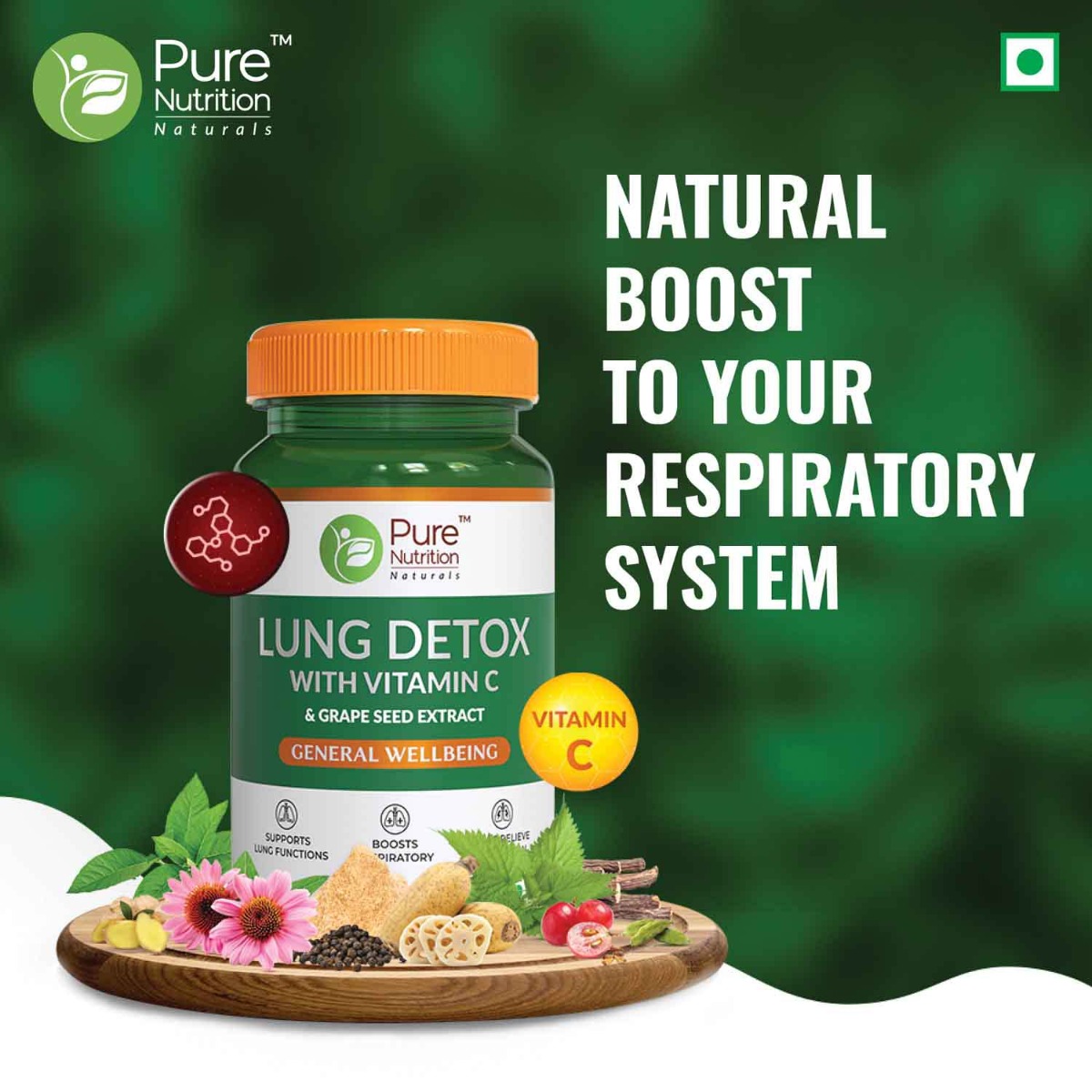 Pure Nutrition Lung Detox, 60 Capsules, Pack of 1 Pure Nutrition Lung Detox, 60 Capsules, Pack of 1