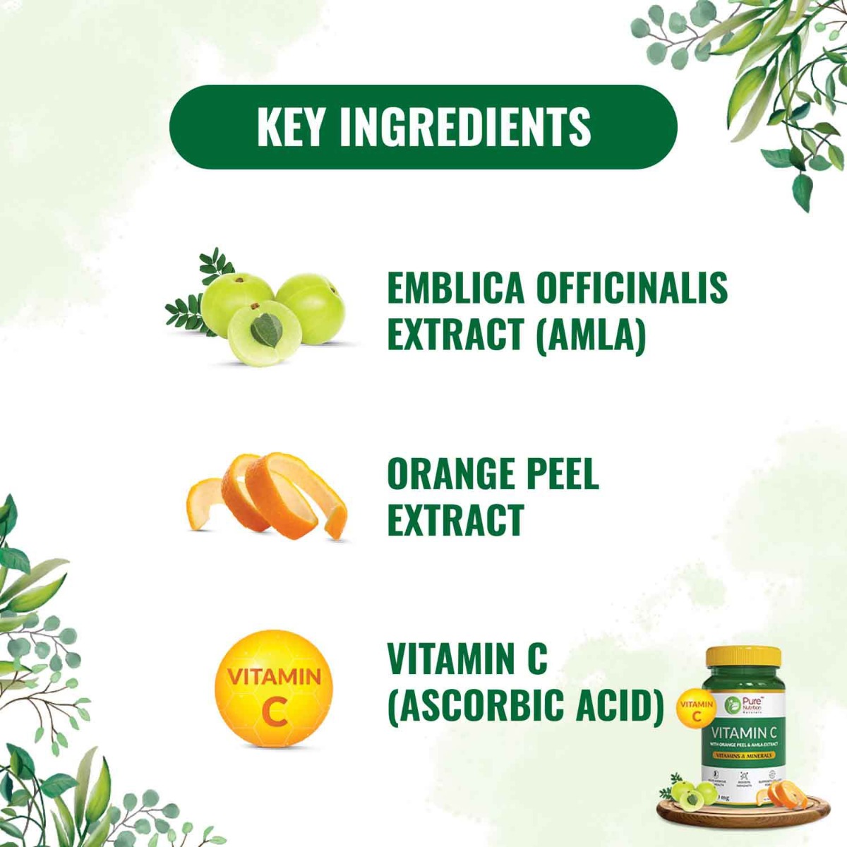 Pure Nutrition Vitamin C, 60 Tablets, Pack of 1 Pure Nutrition Vitamin C, 60 Tablets, Pack of 1