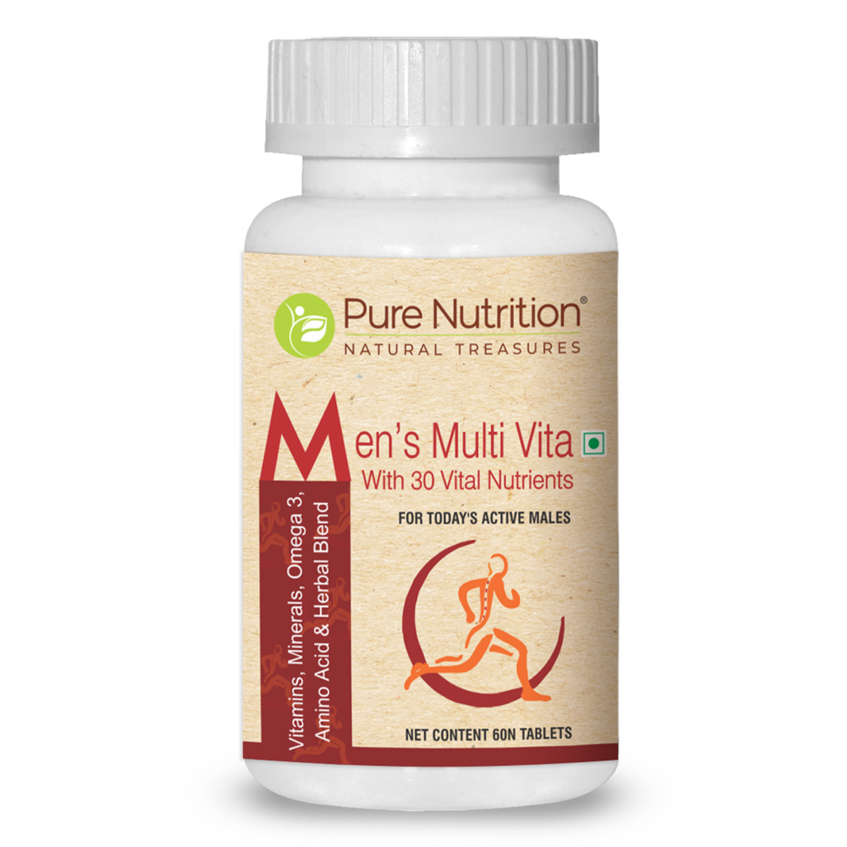Pure Nutrition Men's Multi Vitamin, 60 Tablets, Pack of 1