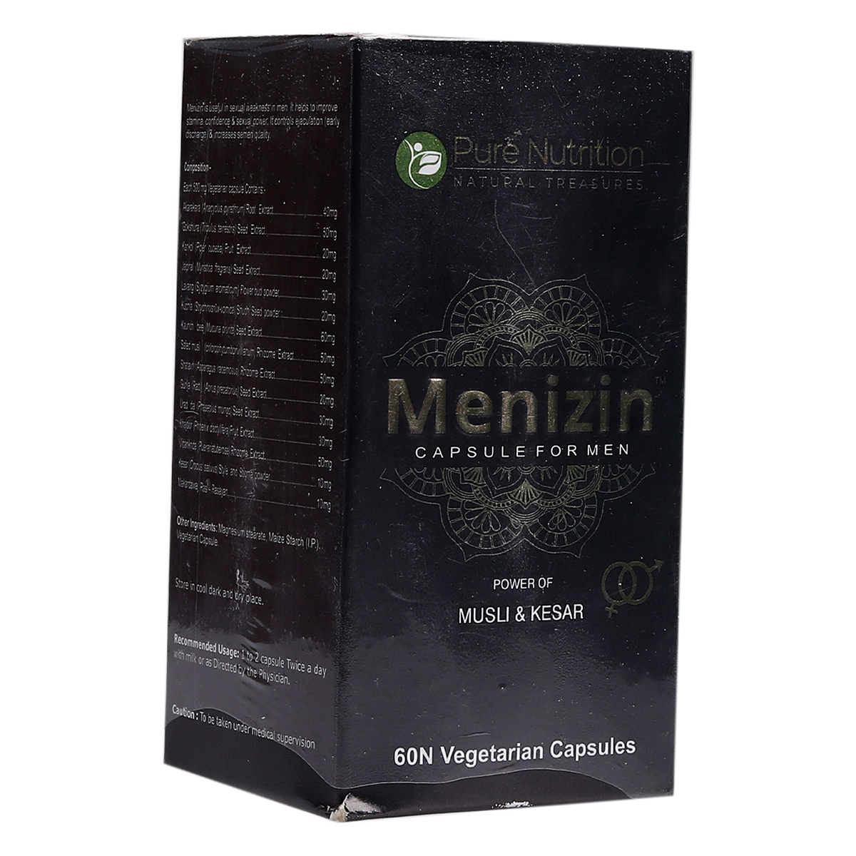 Pure Nutrition Menizin Musli & Kesar, 60 Capsules, Pack of 1 Pure Nutrition Menizin Musli & Kesar, 60 Capsules, Pack of 1