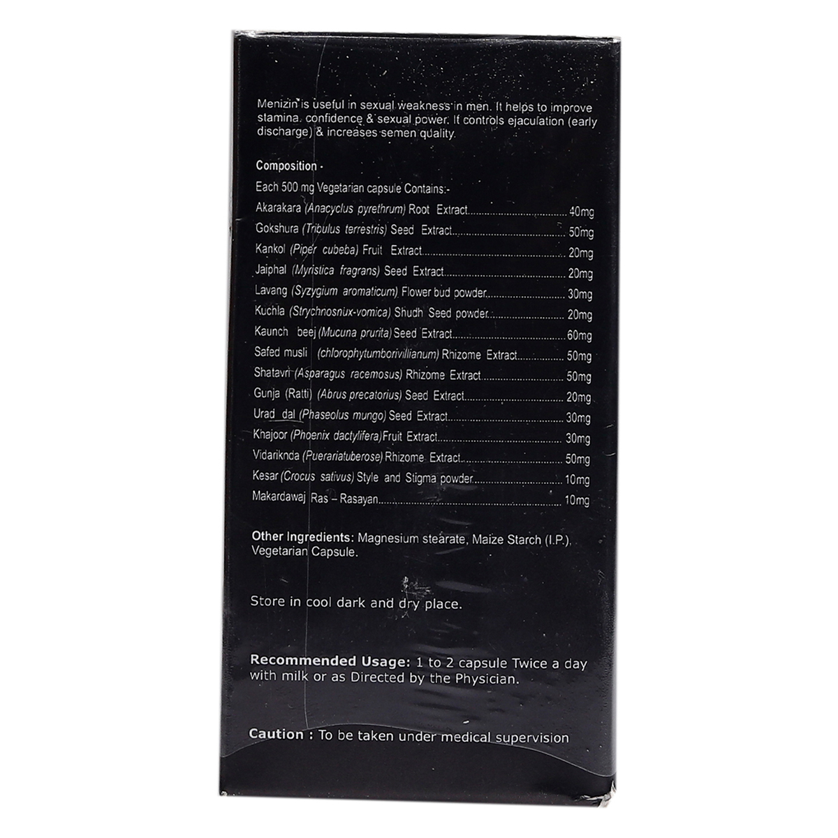 Pure Nutrition Menizin Musli & Kesar, 60 Capsules, Pack of 1 Pure Nutrition Menizin Musli & Kesar, 60 Capsules, Pack of 1