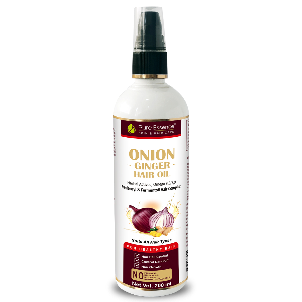 Pure Essence Onion-Ginger Hair Oil, 200 ml, Pack of 1 Pure Essence Onion-Ginger Hair Oil, 200 ml, Pack of 1