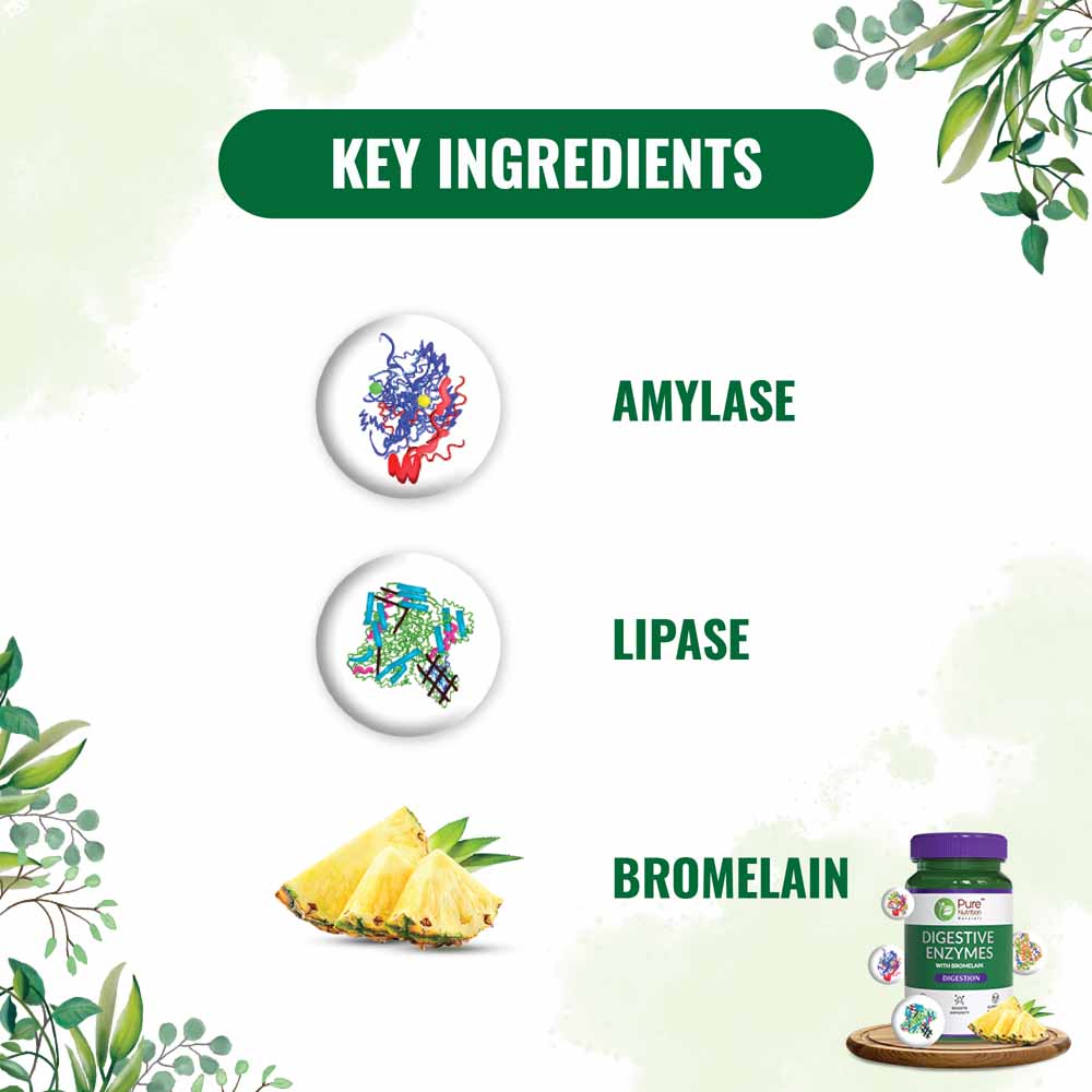 Pure Nutrition Digestive Enzymes 840 mg, 60 Capsules, Pack of 1 Pure Nutrition Digestive Enzymes 840 mg, 60 Capsules, Pack of 1