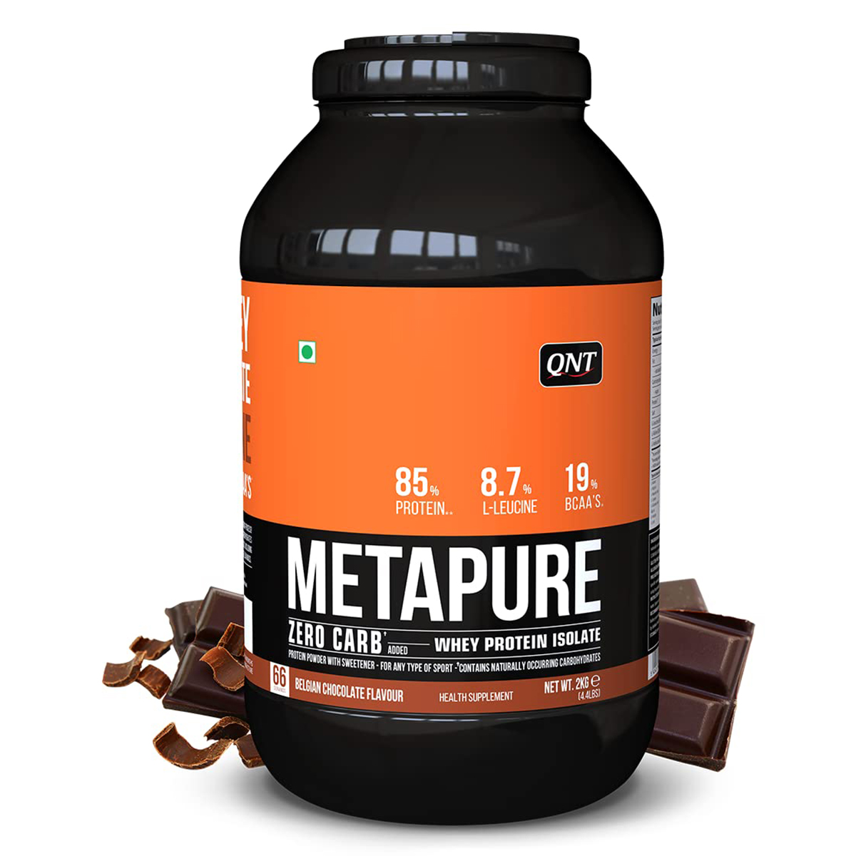 QNT Metapure Zero Carb 100% Pure Whey Isolate Belgian Chocolate Flavour Powder, 2 kg, Pack of 1 QNT Metapure Zero Carb 100% Pure Whey Isolate Belgian Chocolate Flavour Powder, 2 kg, Pack of 1