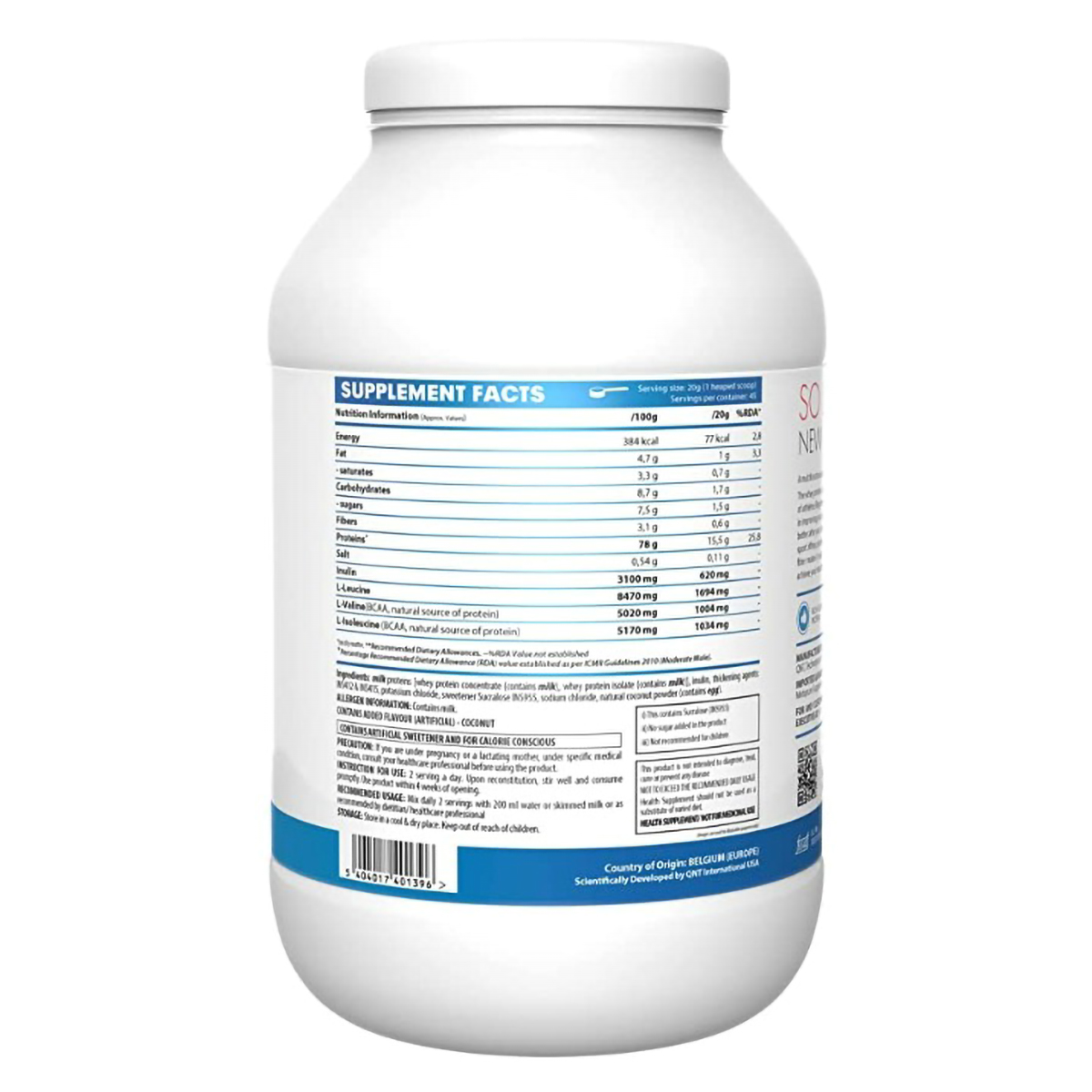 QNT Light Digest Whey Protein Coconut Flavour Powder, 908 gm, Pack of 1 QNT Light Digest Whey Protein Coconut Flavour Powder, 908 gm, Pack of 1