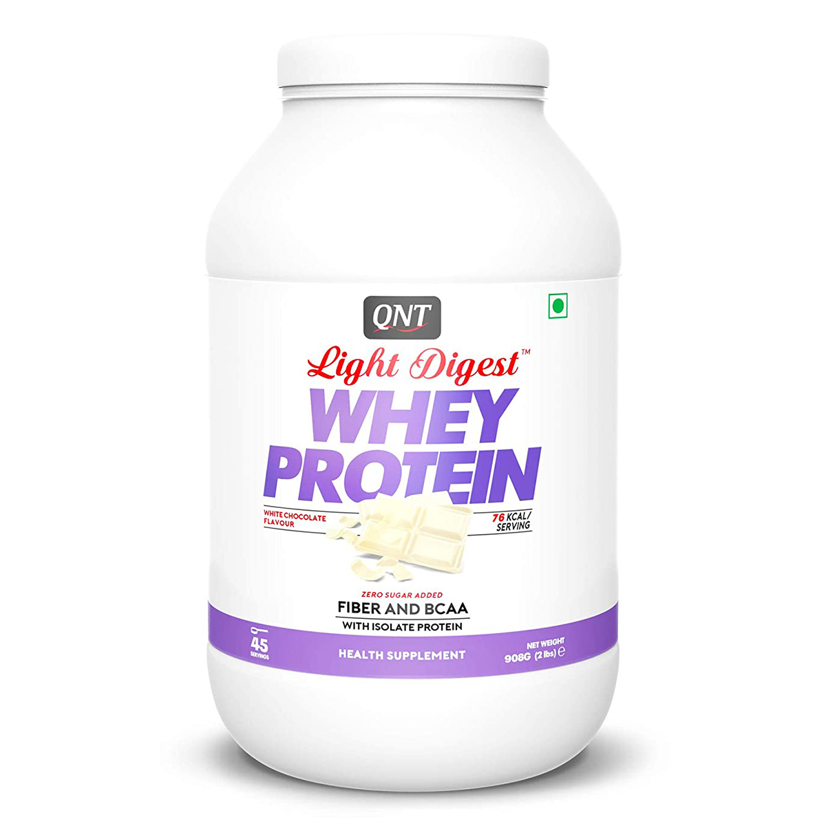 QNT Light Digest Whey Protein White Chocolate Flavour Powder, 908 gm, Pack of 1 QNT Light Digest Whey Protein White Chocolate Flavour Powder, 908 gm, Pack of 1