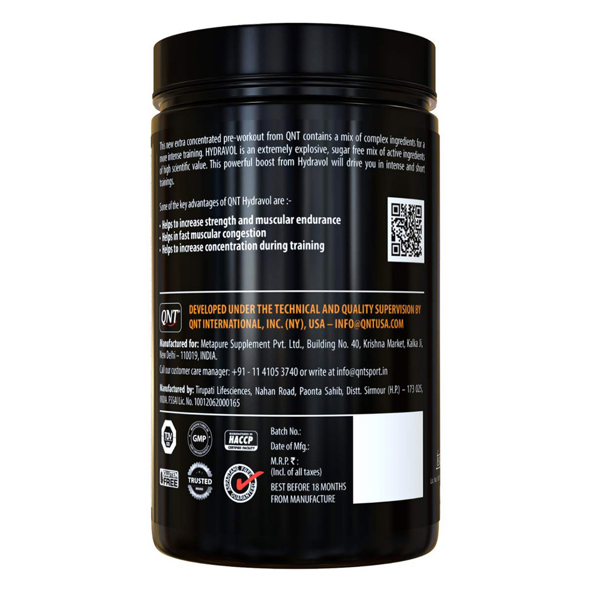 QNT Hydra Vol Pre-Workout Formula Lemon Flavour Powder, 400 gm, Pack of 1 QNT Hydra Vol Pre-Workout Formula Lemon Flavour Powder, 400 gm, Pack of 1