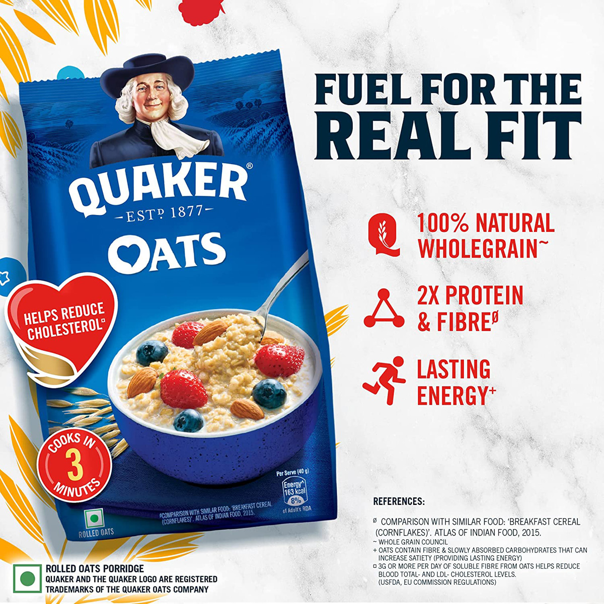 Quaker Oats, 400 gm, Pack of 1 Quaker Oats, 400 gm, Pack of 1