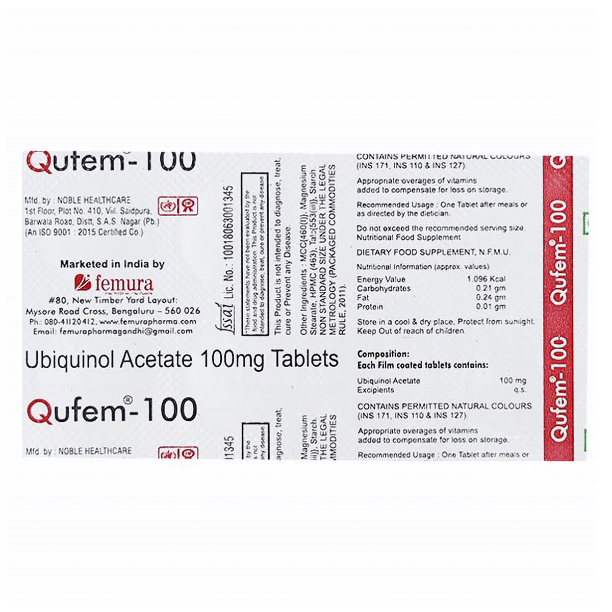 Qufem-100 Tablet 10's, Pack of 10 TABLETS Qufem-100 Tablet 10's, Pack of 10 TABLETS