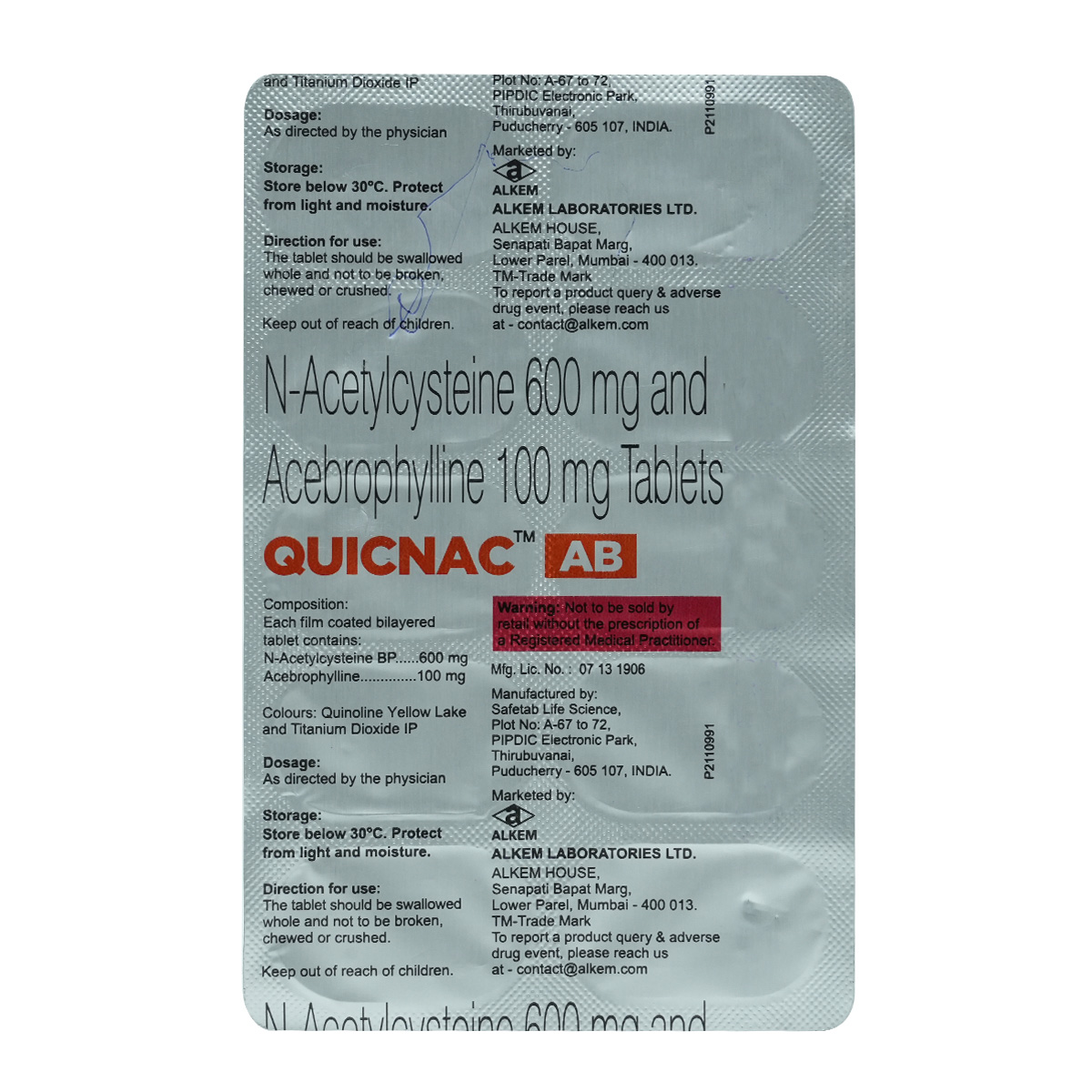 Quicnac AB Tablet 10's, Pack of 10 TABLETS Quicnac AB Tablet 10's, Pack of 10 TABLETS