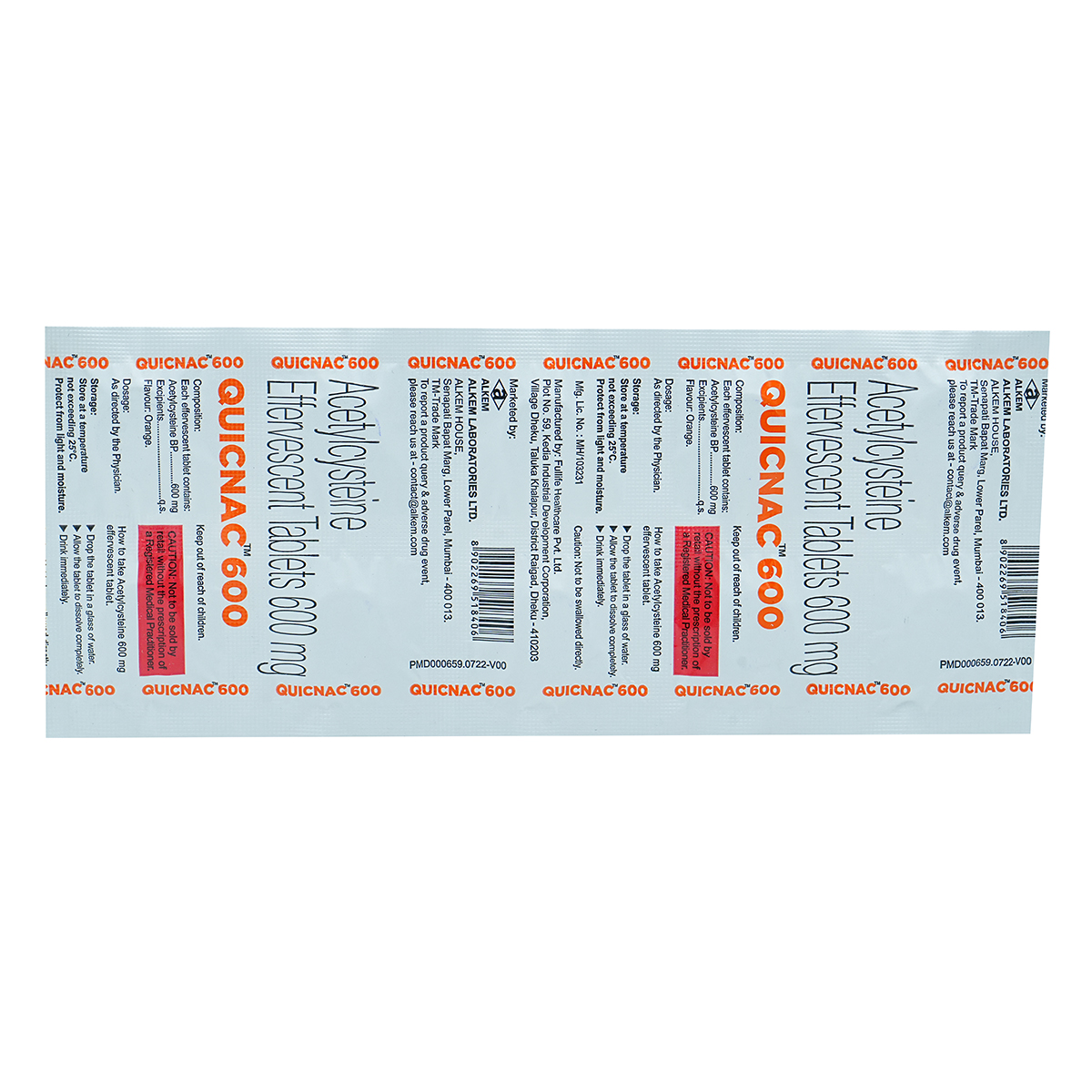 Quicnac Sugar Free Orange Effervescent Tablet 10's, Pack of 10 TABLETS Quicnac Sugar Free Orange Effervescent Tablet 10's, Pack of 10 TABLETS