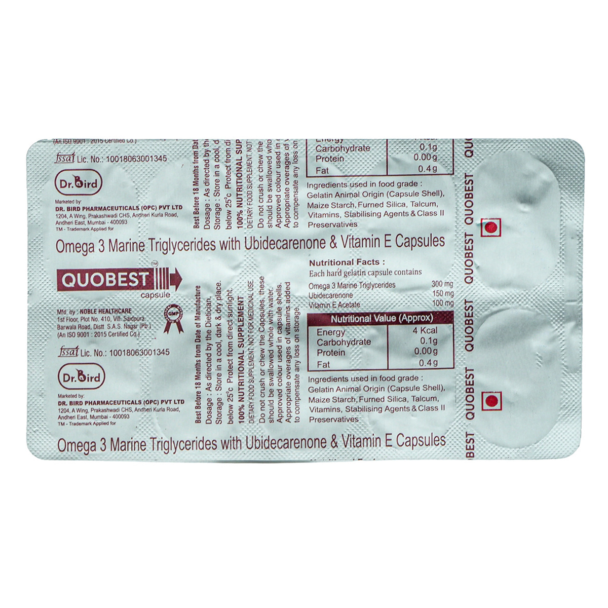 Quobest Capsule 10's, Pack of 10 Quobest Capsule 10's, Pack of 10