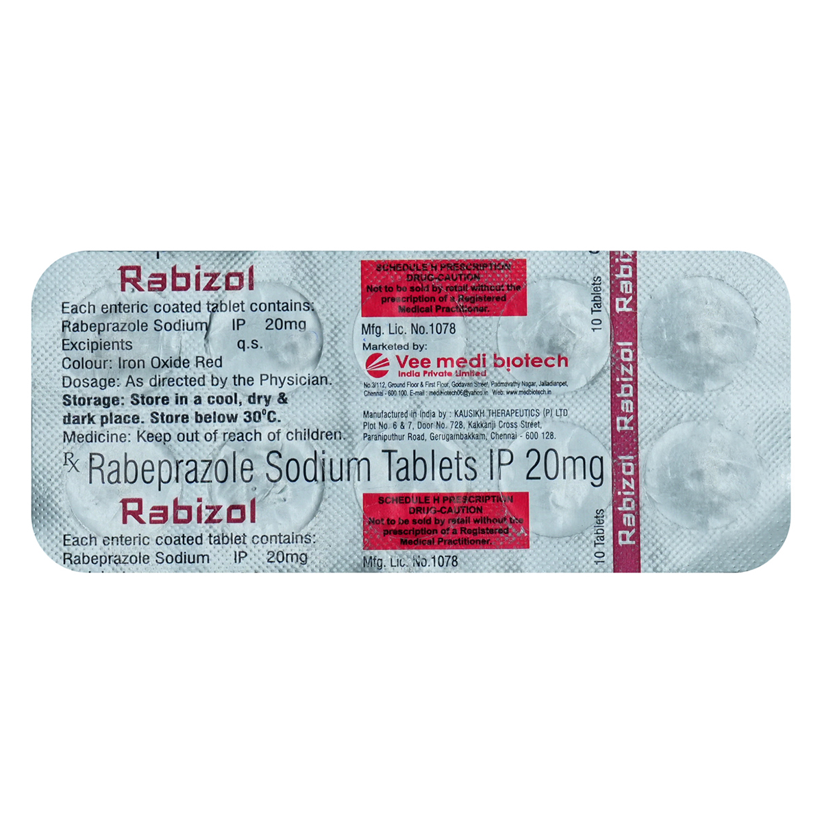 Rabizole 20 Tablet 10's, Pack of 10 TABLETS Rabizole 20 Tablet 10's, Pack of 10 TABLETS