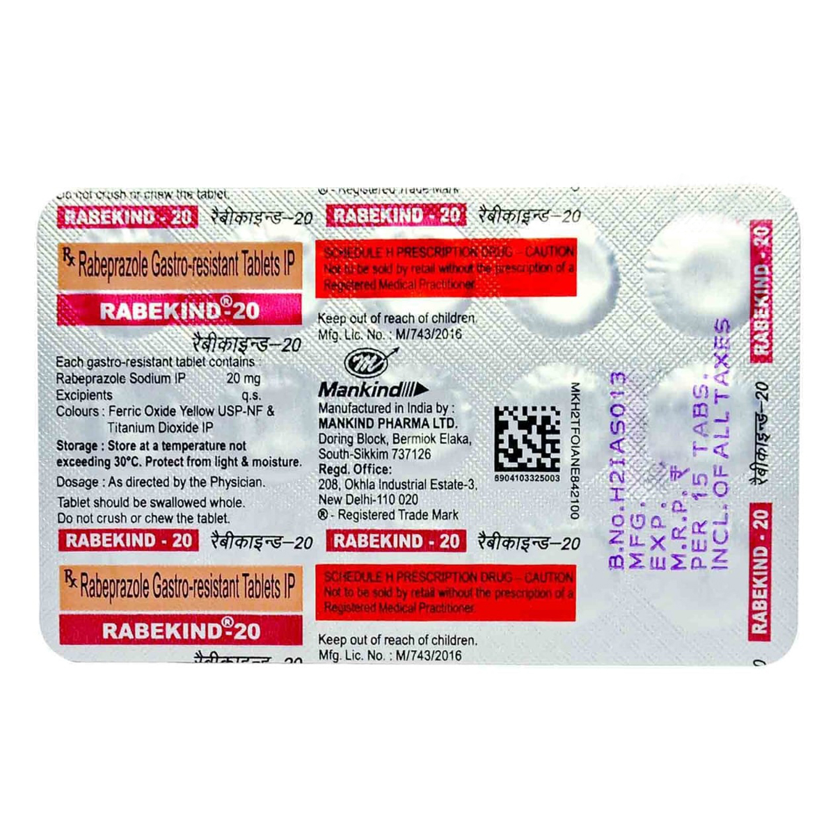 Rabekind 20 mg Tablet 15's, Pack of 15 TABLETS Rabekind 20 mg Tablet 15's, Pack of 15 TABLETS