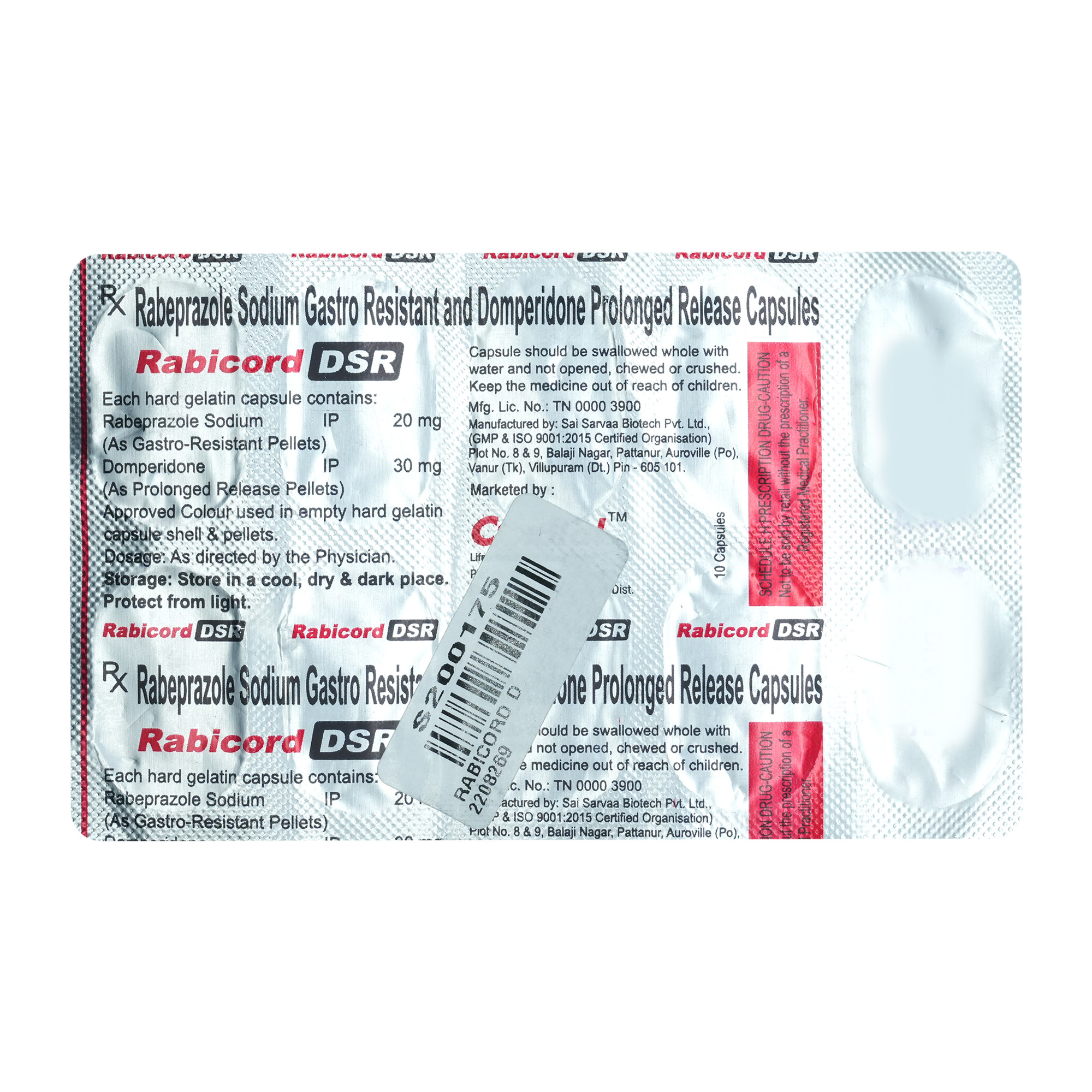 Rabicord DSR Capsule 10's, Pack of 10 Rabicord DSR Capsule 10's, Pack of 10