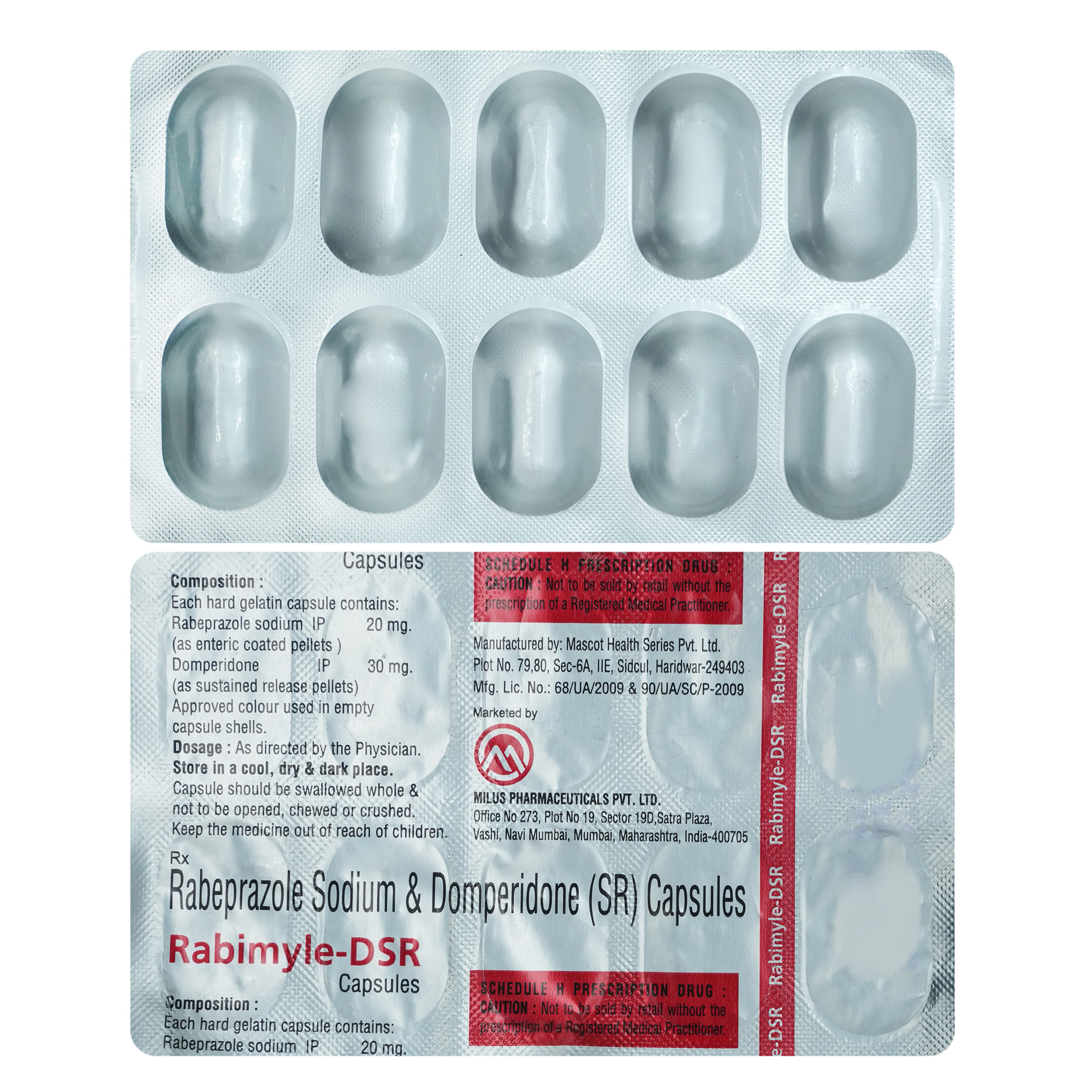 Rabimyle-DSR 20/30 Capsule 10's, Pack of 10 Rabimyle-DSR 20/30 Capsule 10's, Pack of 10