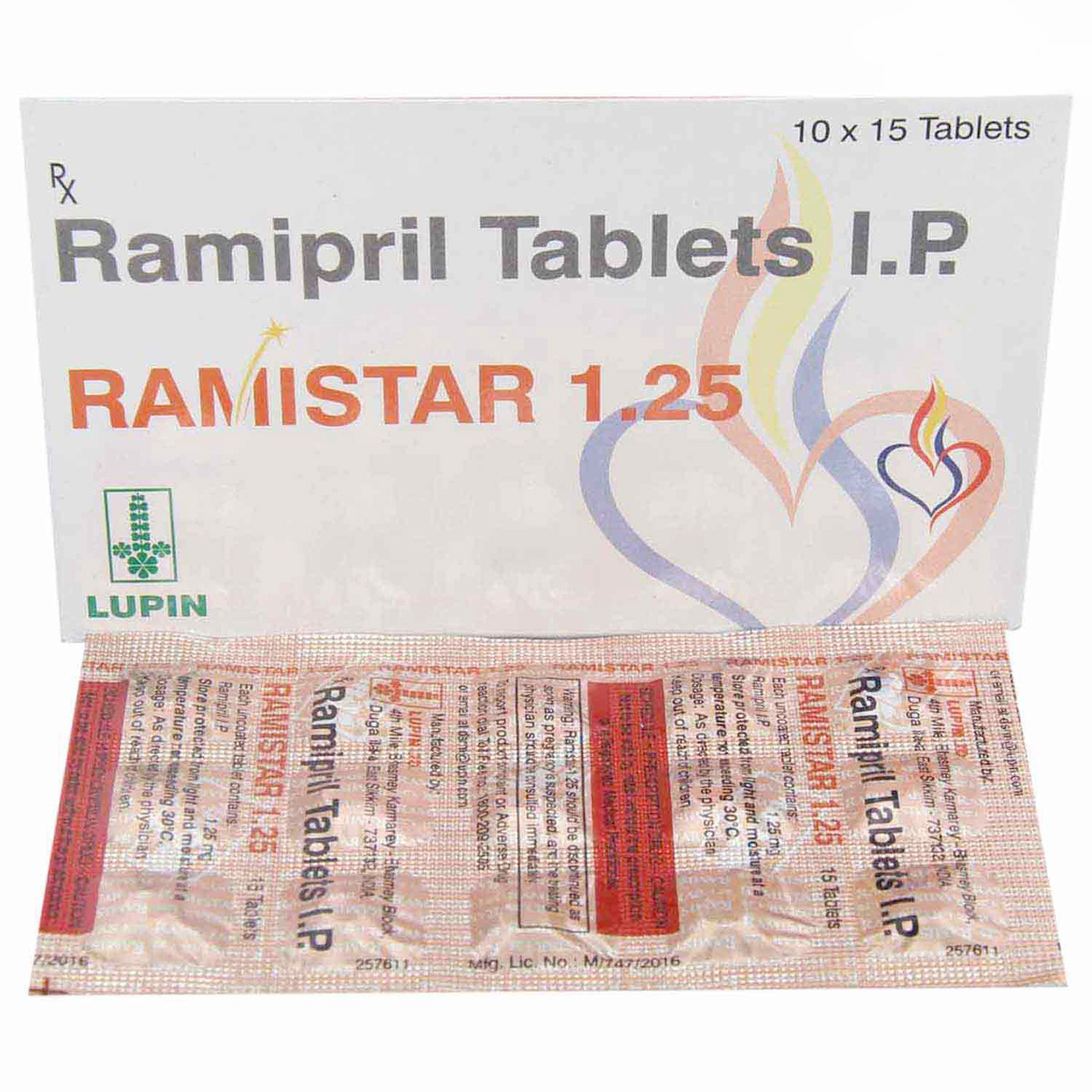 Ramistar 1.25 mg Tablet 15's, Pack of 15 TABLETS Ramistar 1.25 mg Tablet 15's, Pack of 15 TABLETS