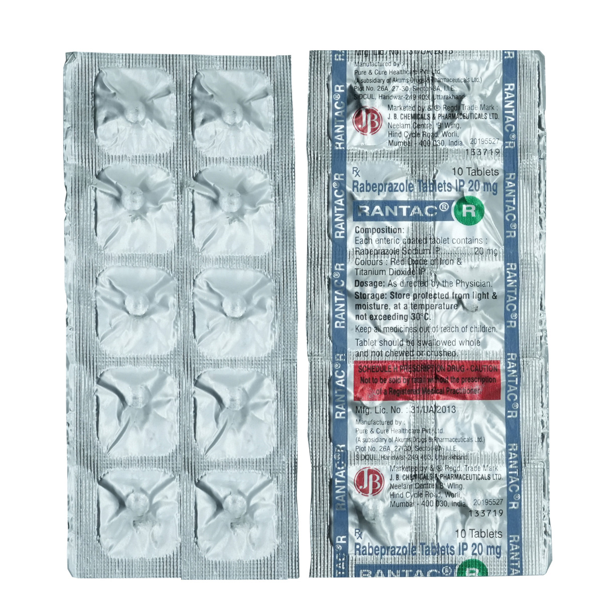 Rantac R 20 mg Tablet 10's, Pack of 10 TabletS Rantac R 20 mg Tablet 10's, Pack of 10 TabletS