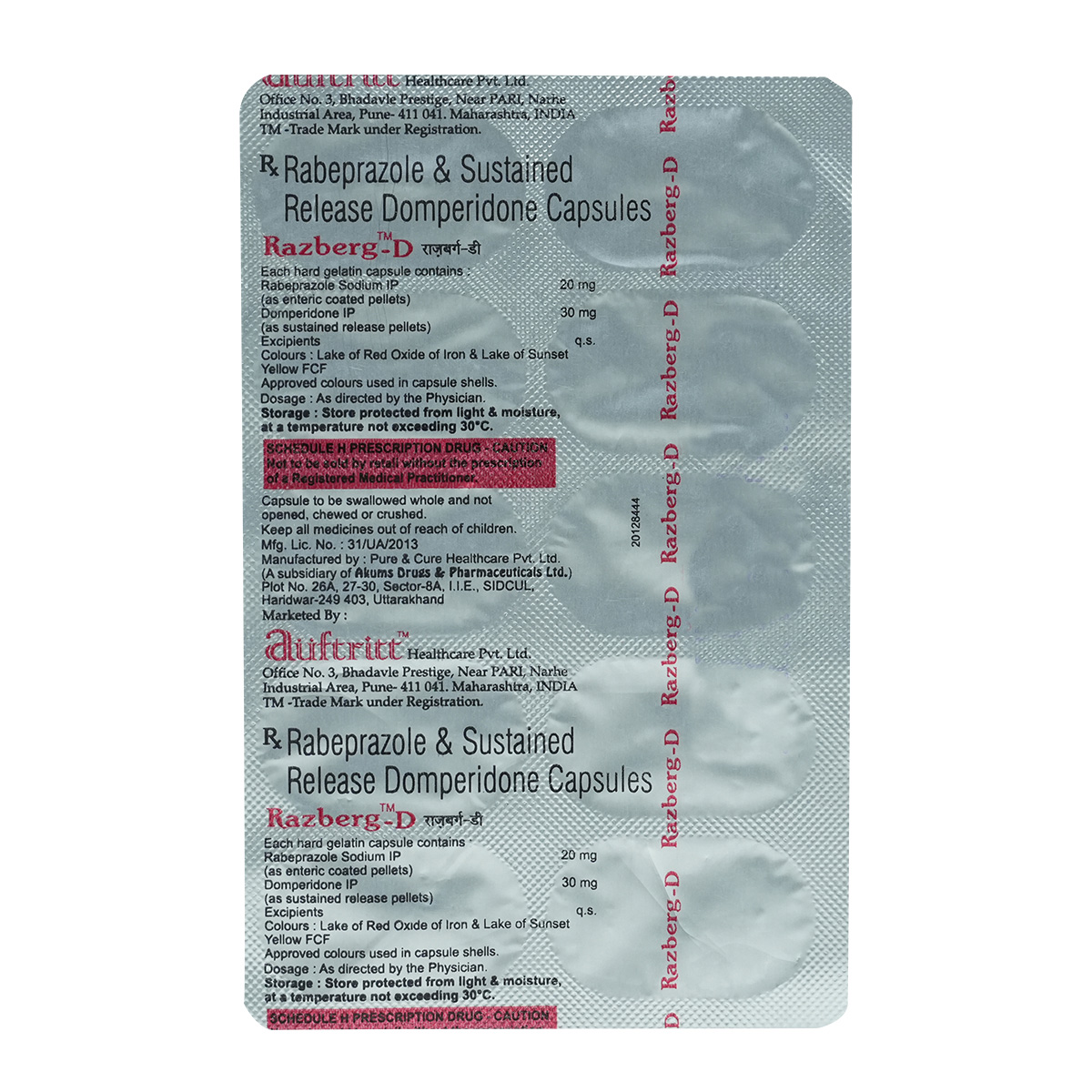 Razberg D Capsule 10's, Pack of 10 Razberg D Capsule 10's, Pack of 10