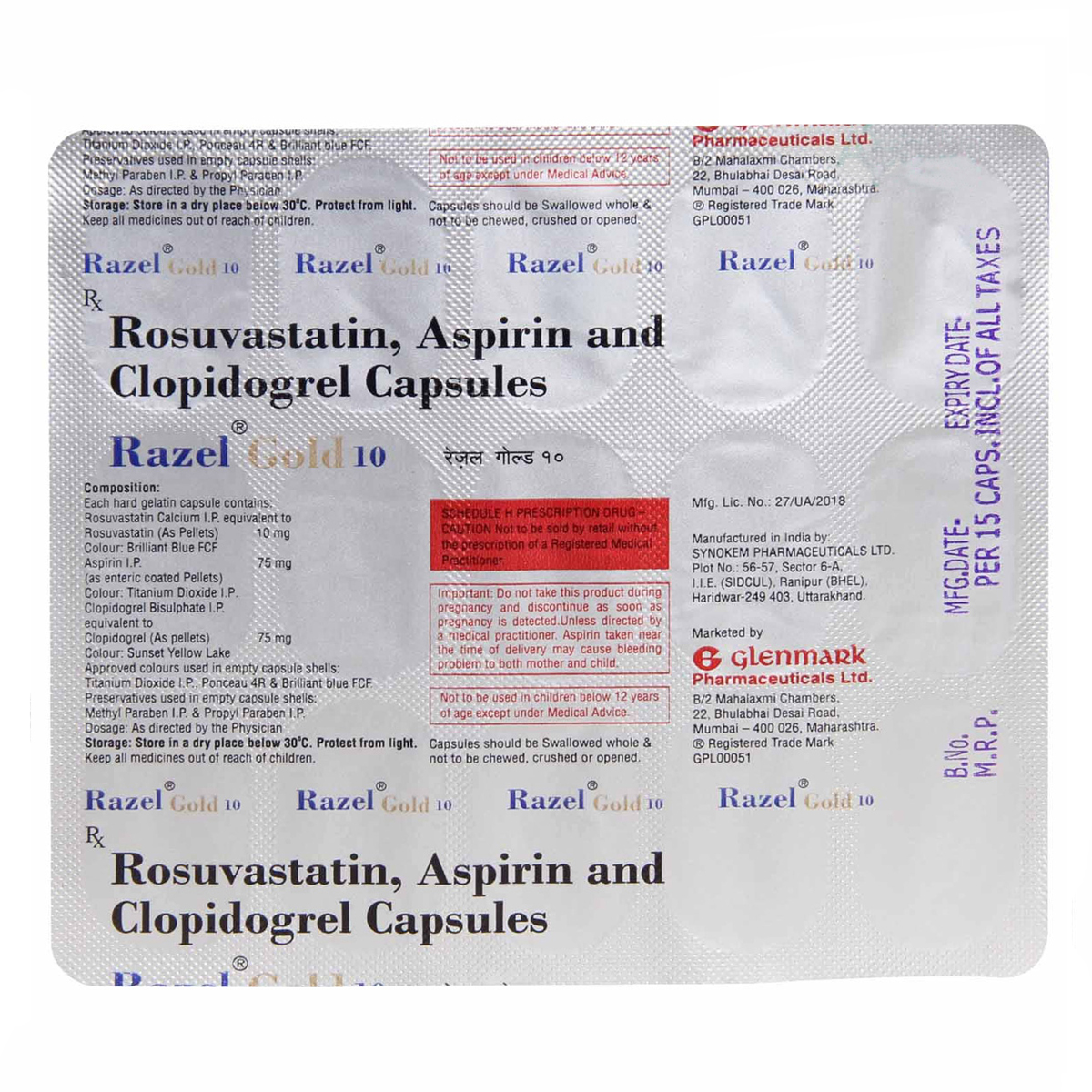 Razel Gold 10 Capsule 15's, Pack of 15 CAPSULES Razel Gold 10 Capsule 15's, Pack of 15 CAPSULES