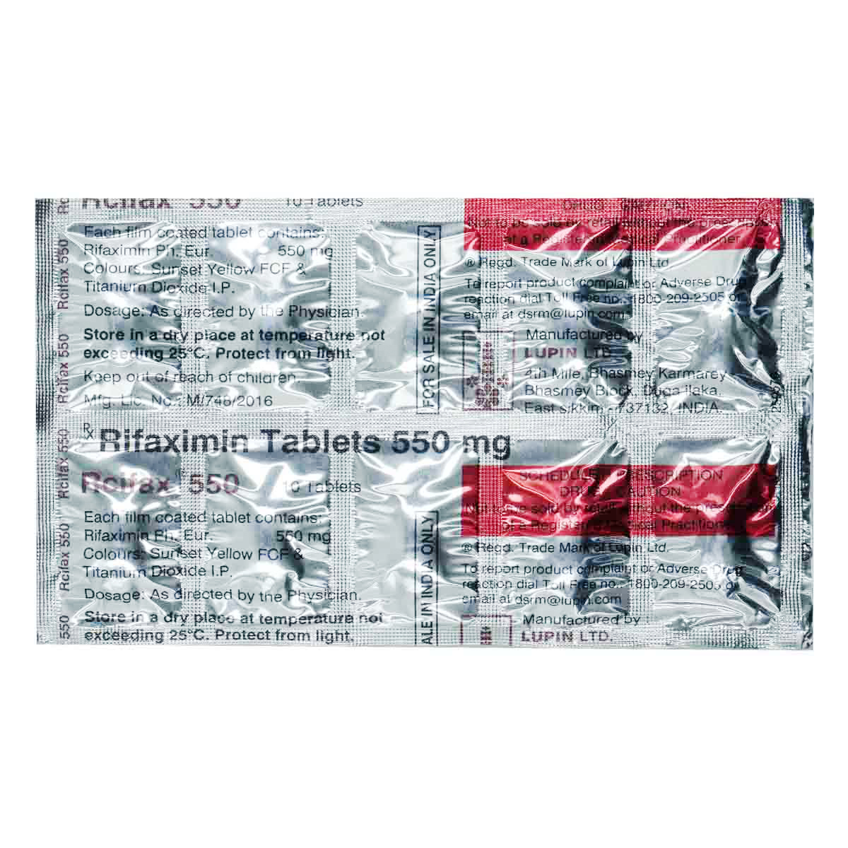 Rcifax 550 Tablet 10's, Pack of 10 TABLETS Rcifax 550 Tablet 10's, Pack of 10 TABLETS