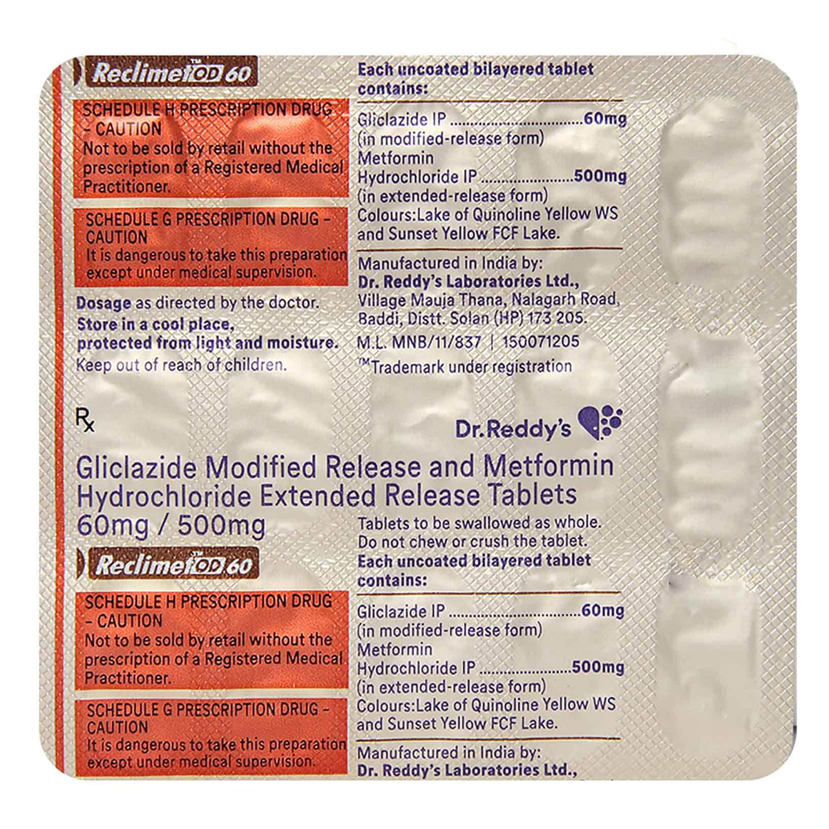 Reclimet OD 60 Tablet 15's, Pack of 15 TABLETS Reclimet OD 60 Tablet 15's, Pack of 15 TABLETS