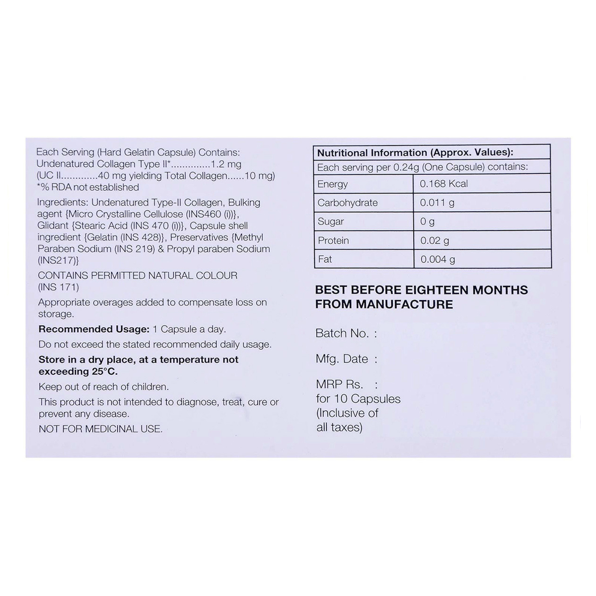 Rejoint UC Capsule 10's, Pack of 10 CAPSULES Rejoint UC Capsule 10's, Pack of 10 CAPSULES