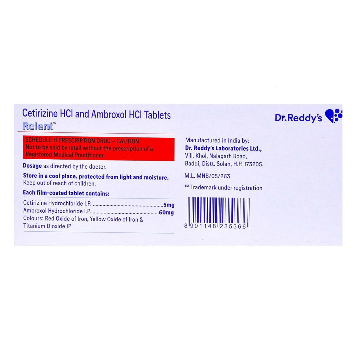 Relent Tablet 15's, Pack of 15 TABLETS Relent Tablet 15's, Pack of 15 TABLETS