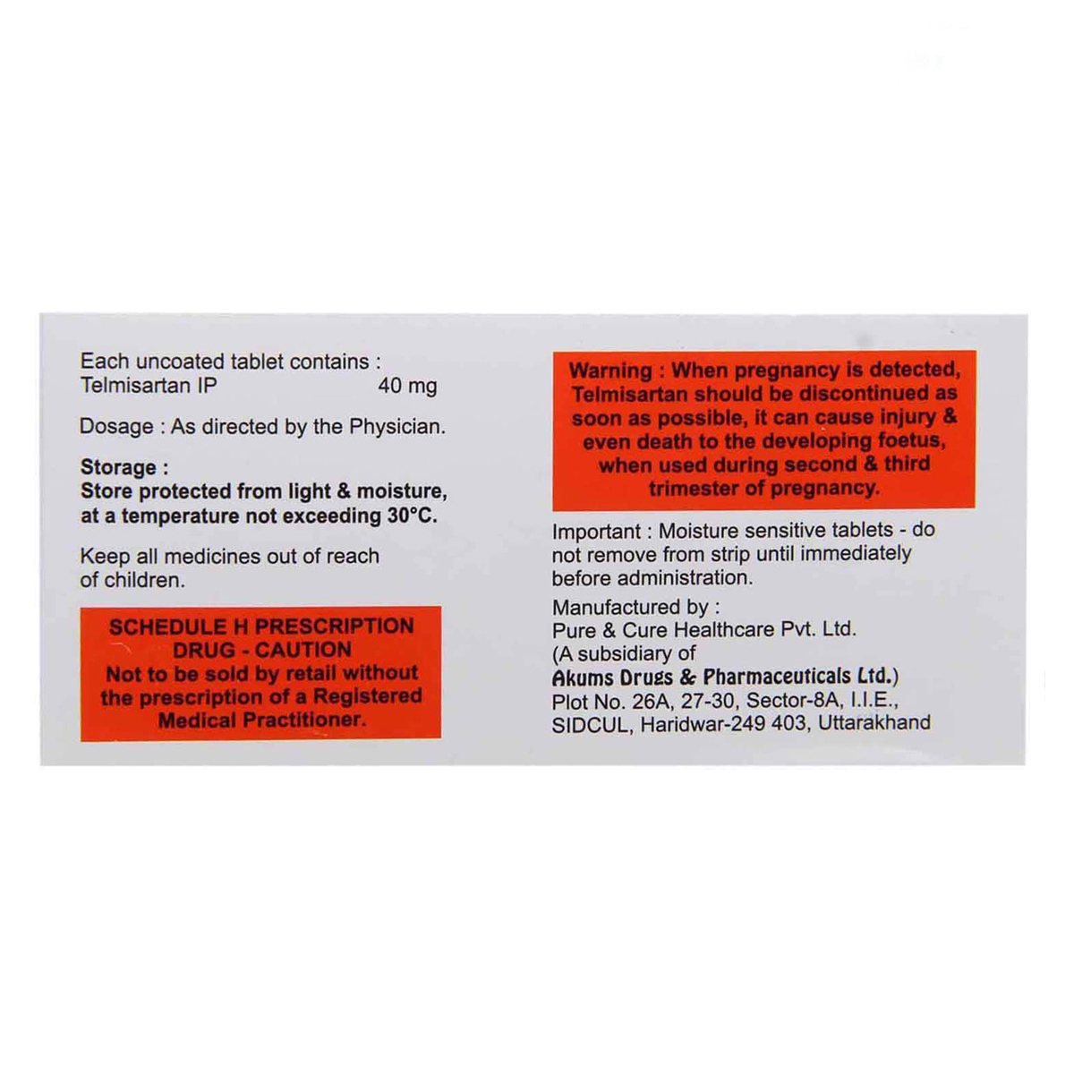 Relmisart-40 Tablet 10's, Pack of 10 TABLETS Relmisart-40 Tablet 10's, Pack of 10 TABLETS