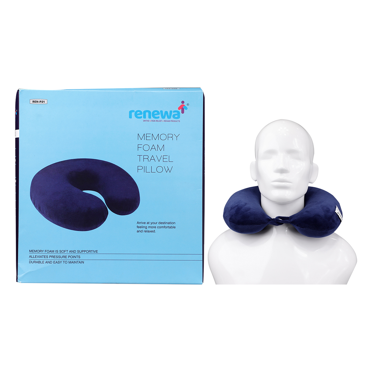 Renewa Neck U Shape Neck Pillow Memory Foam Universal, 1 Count, Pack of 1 Renewa Neck U Shape Neck Pillow Memory Foam Universal, 1 Count, Pack of 1