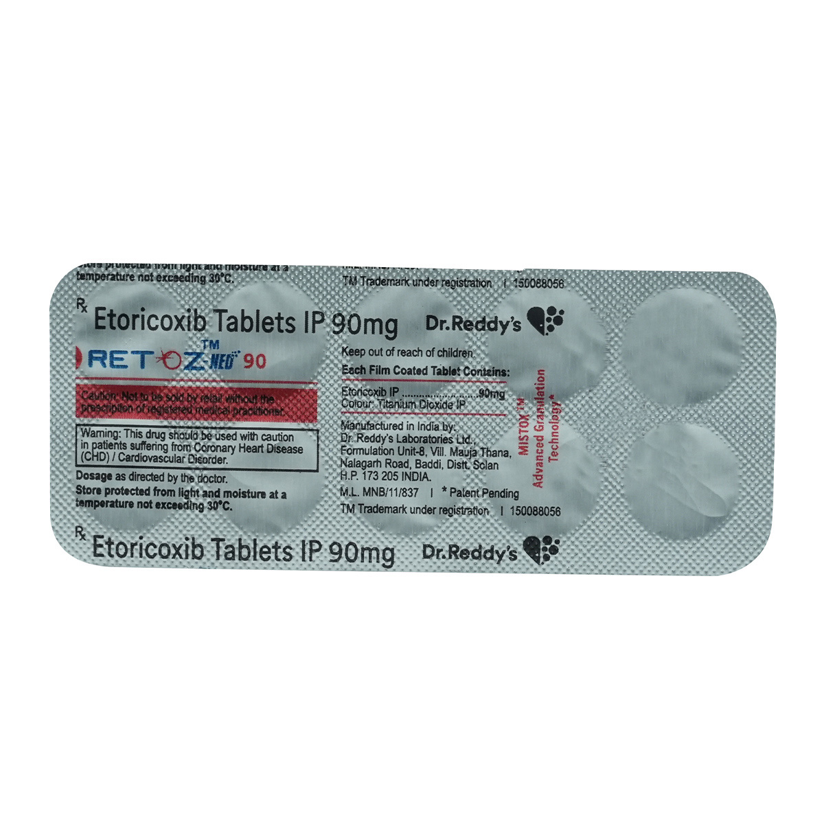 Retoz-Neo 90 Tablet 10's, Pack of 10 TabletS Retoz-Neo 90 Tablet 10's, Pack of 10 TabletS