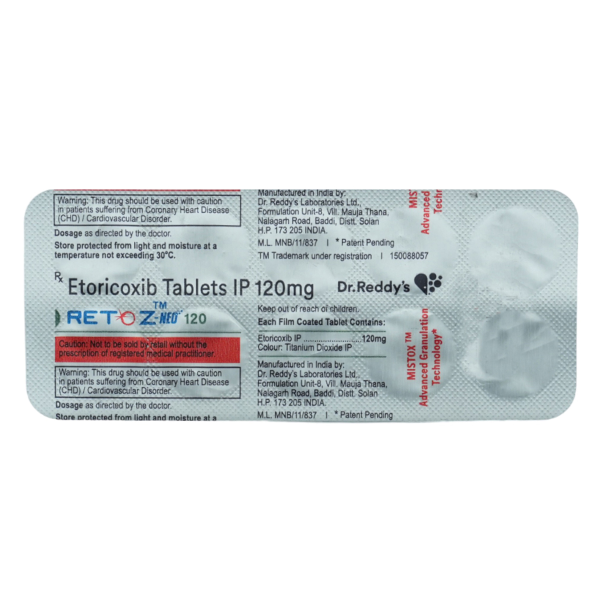Retoz Neo 120 Tablet 10's, Pack of 10 TabletS Retoz Neo 120 Tablet 10's, Pack of 10 TabletS